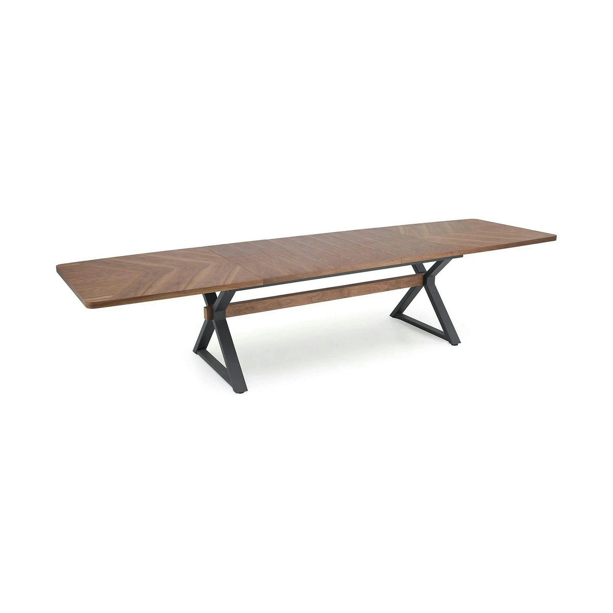 Masa extensibila BARON, nuc/negru, 200-350x100x75 cm