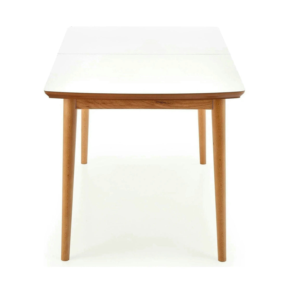 Masa extensibila BARRET, alb/stejar, 90/190x80x75 cm