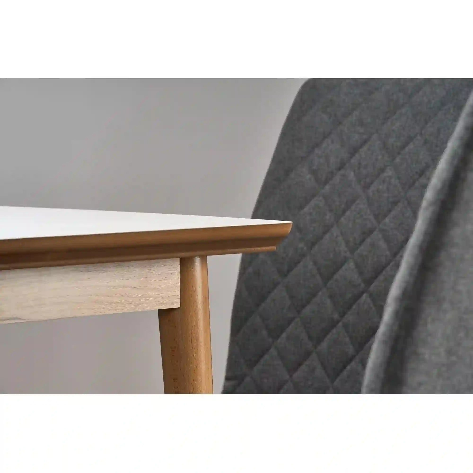 Masa extensibila BARRET, alb/stejar, 90/190x80x75 cm