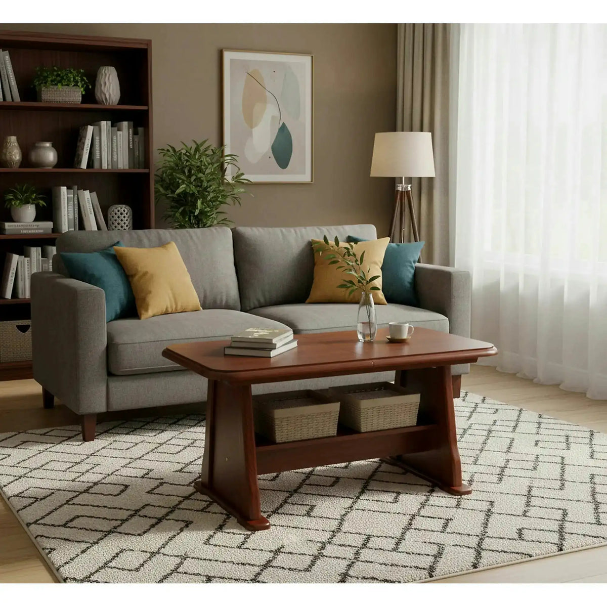 Masa extensibila BEATA, castan, PAL/lemn, 130/170x67x60/77 cm