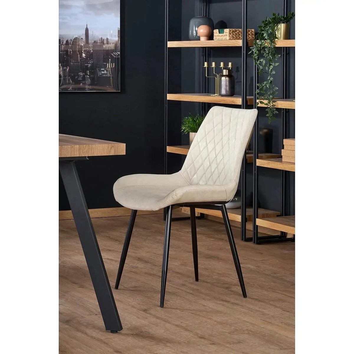 Masa extensibila BERLIN, stejar/negru, 140/180x85x76 cm