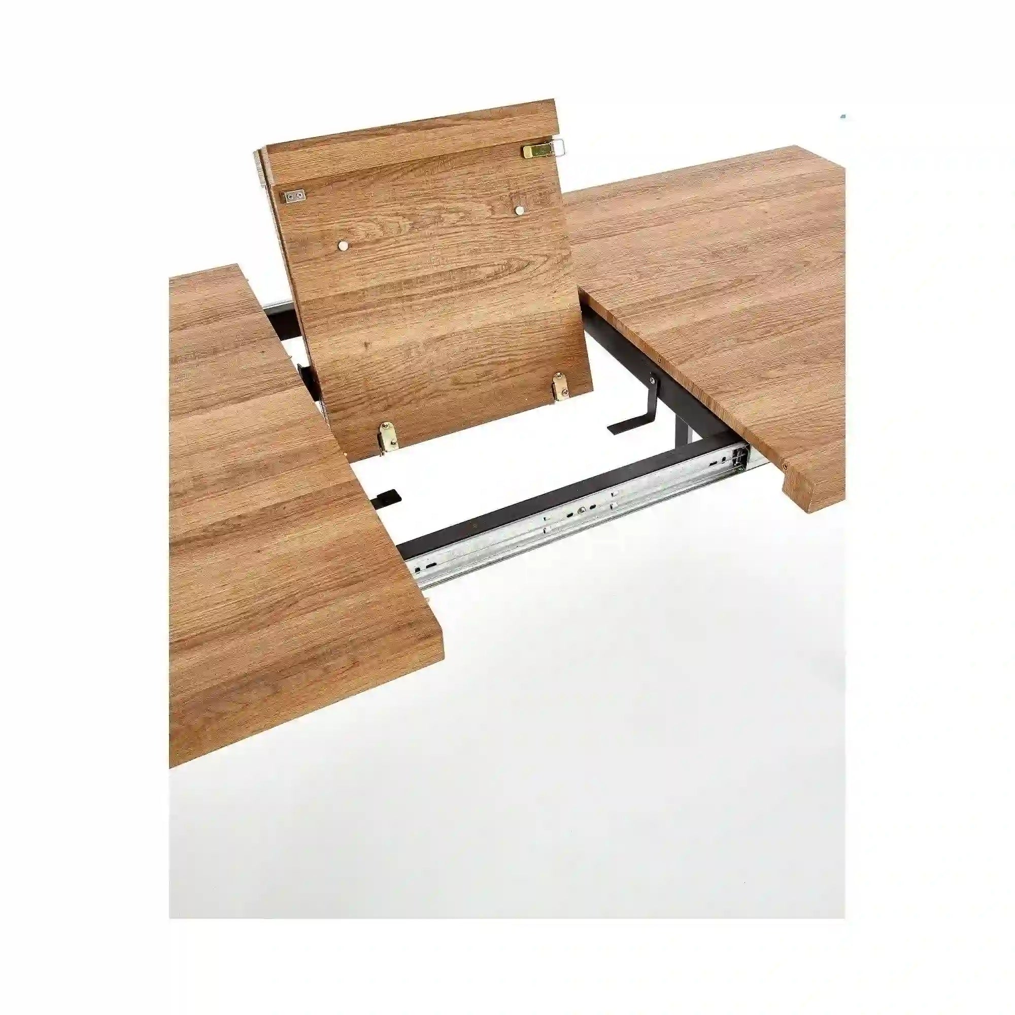 Masa extensibila BERLIN, stejar/negru, 140/180x85x76 cm