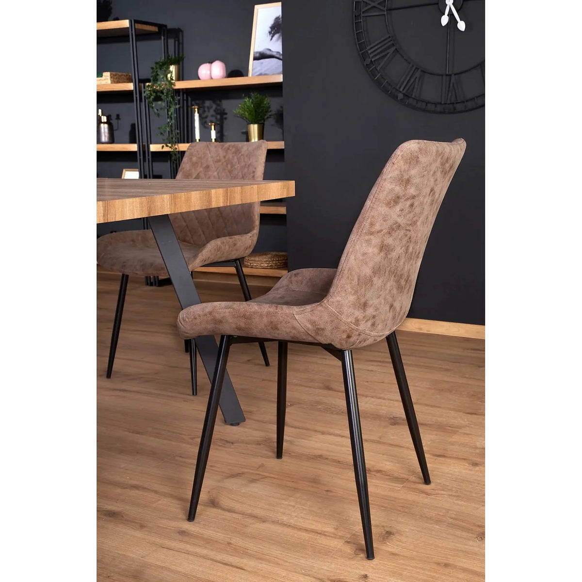 Masa extensibila BERLIN, stejar/negru, 160/220x90x76 cm