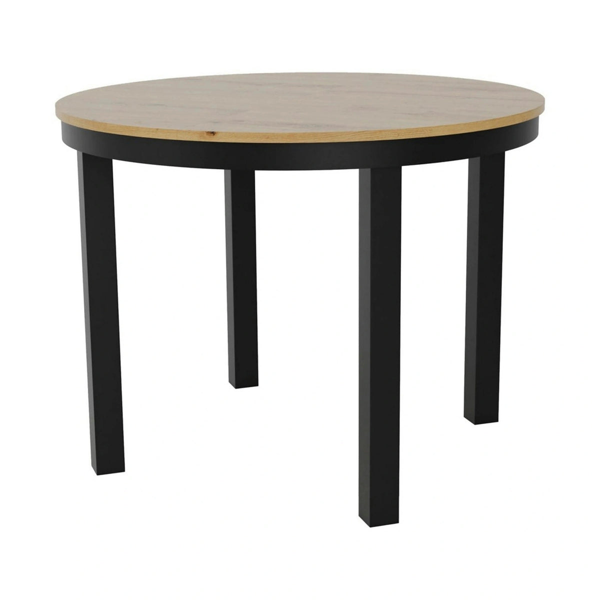 Masa extensibila BERNARDIN, stejar artisan/negru, 100/176x100x76 cm