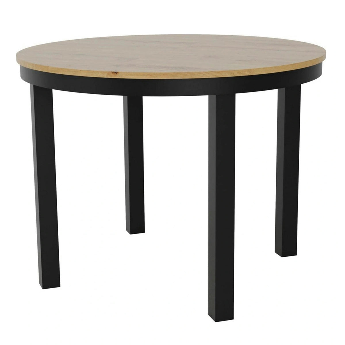 Masa extensibila BERNARDIN, stejar artisan/negru, 100/176x100x76 cm