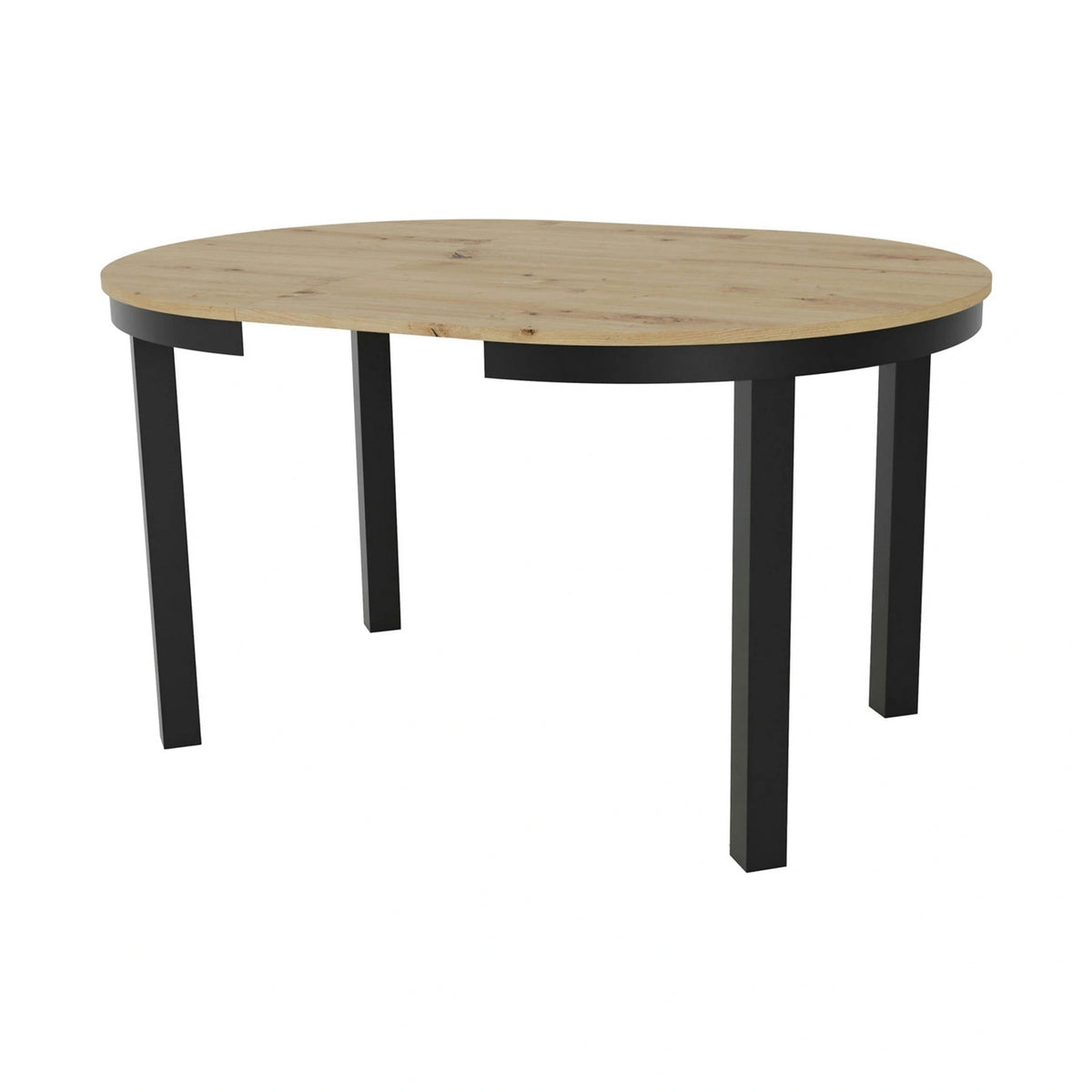 Masa extensibila BERNARDIN, stejar artisan/negru, 100/176x100x76 cm