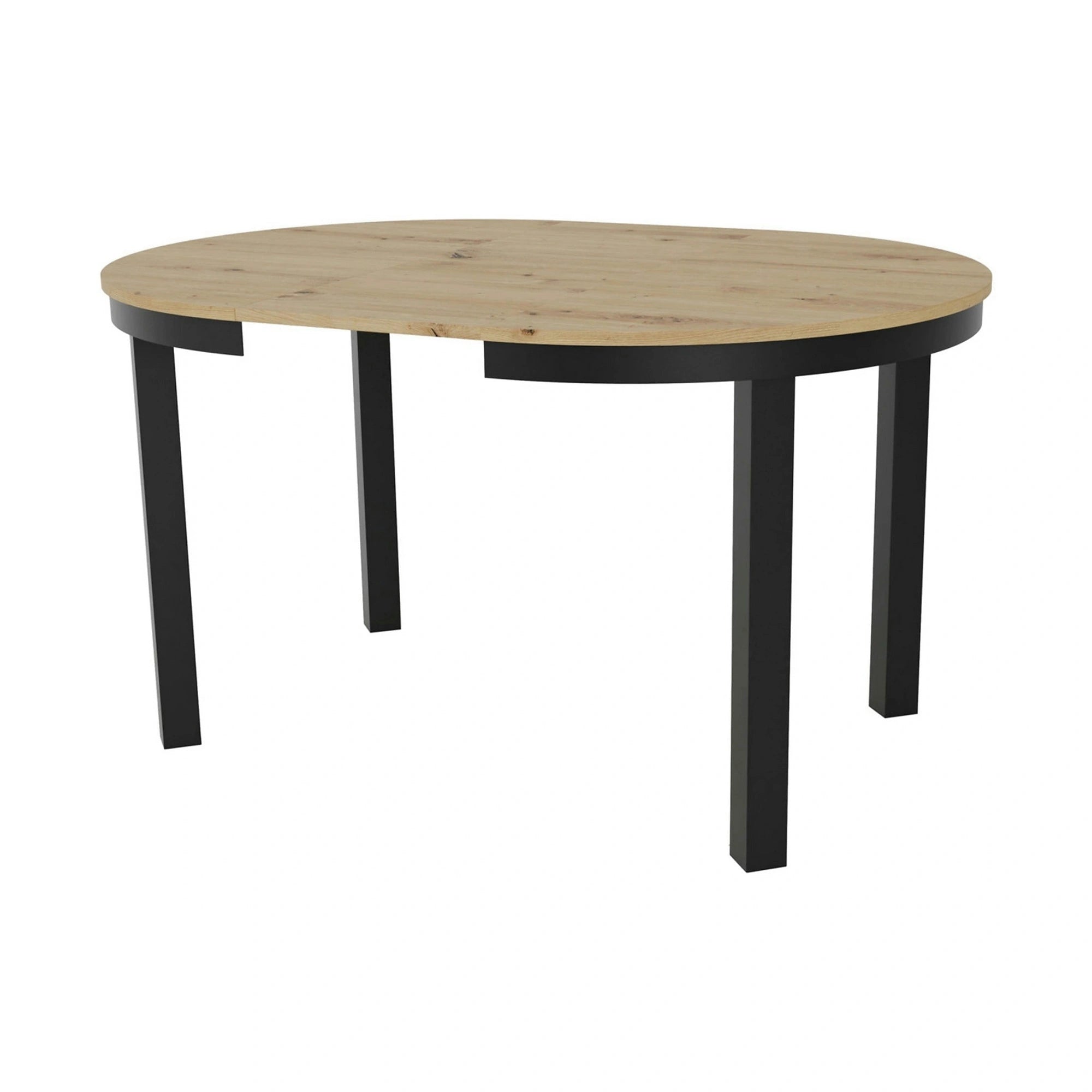 Masa extensibila BERNARDIN, stejar artisan/negru, 100/176x100x76 cm