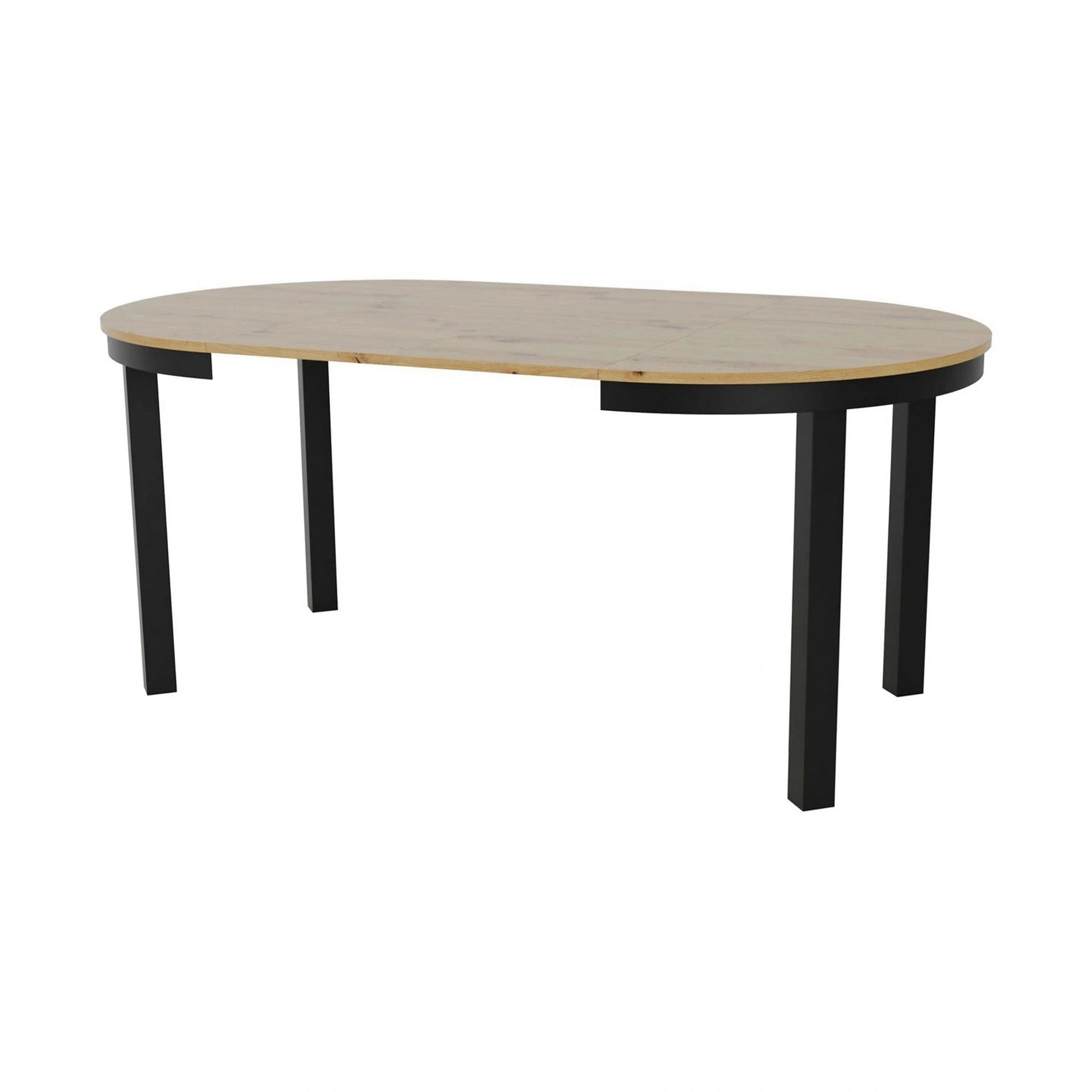 Masa extensibila BERNARDIN, stejar artisan/negru, 100/176x100x76 cm