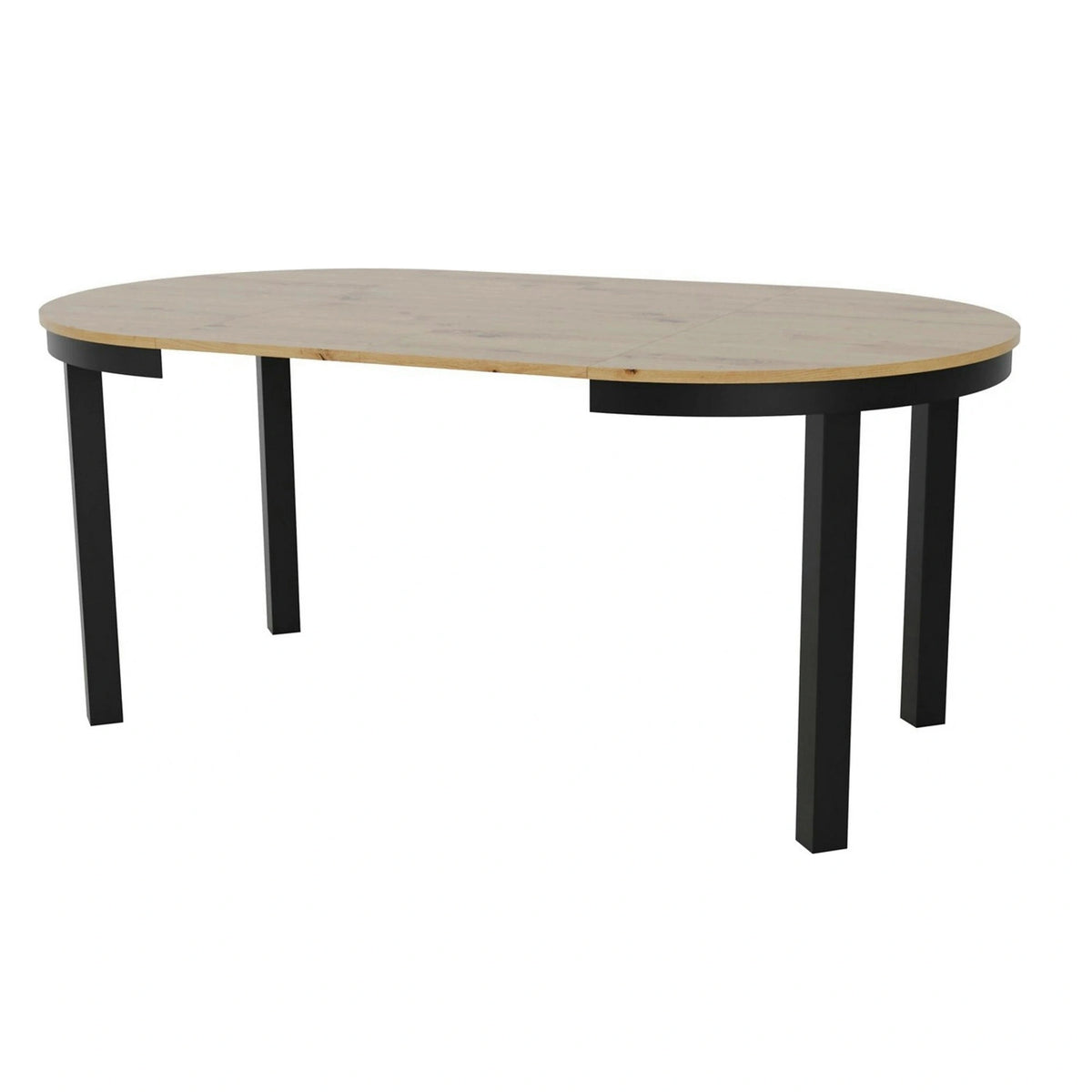 Masa extensibila BERNARDIN, stejar artisan/negru, 100/176x100x76 cm