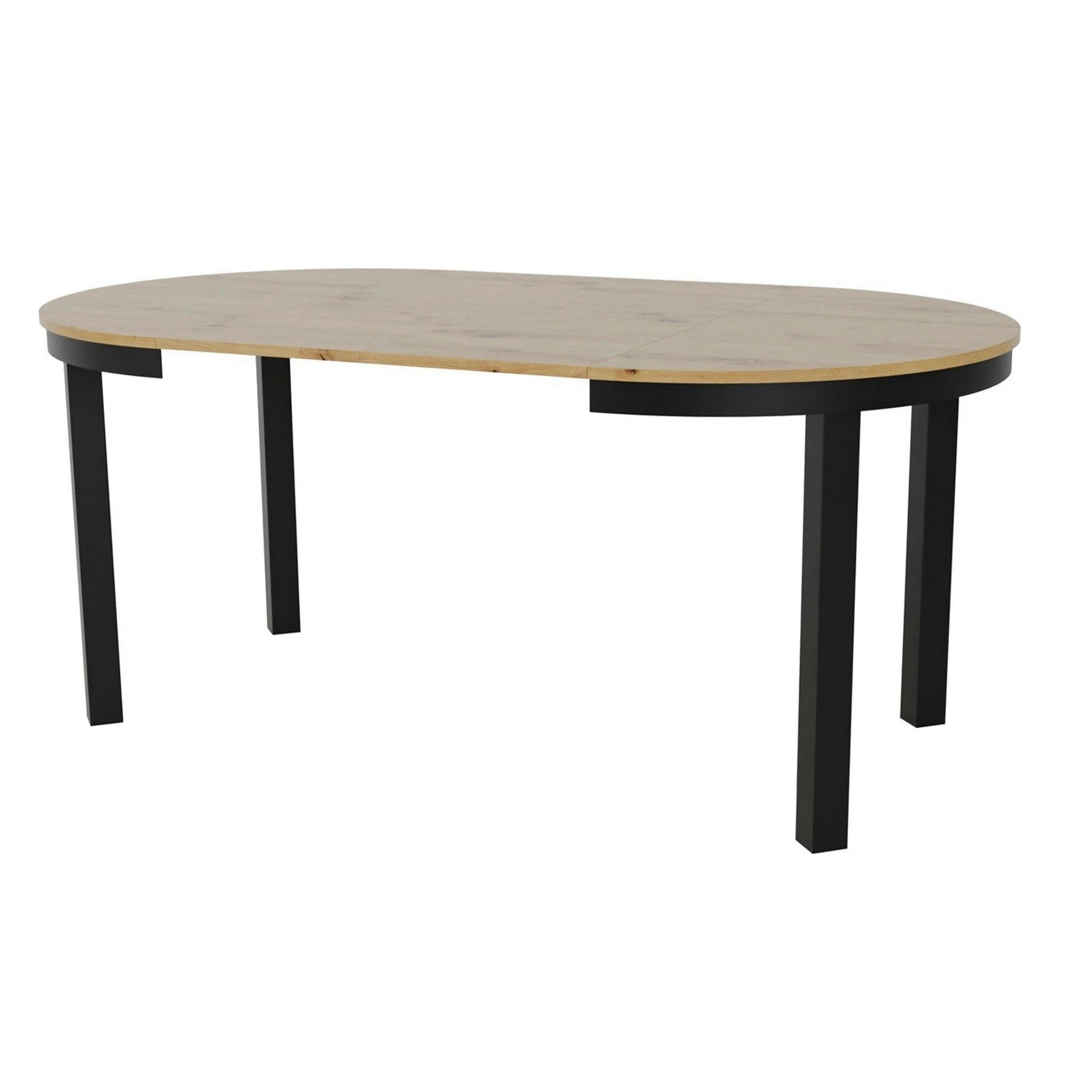 Masa extensibila BERNARDIN, stejar artisan/negru, 100/176x100x76 cm