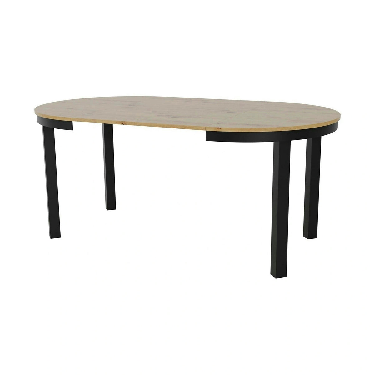 Masa extensibila BERNARDIN, stejar artisan/negru, 100/176x100x76 cm