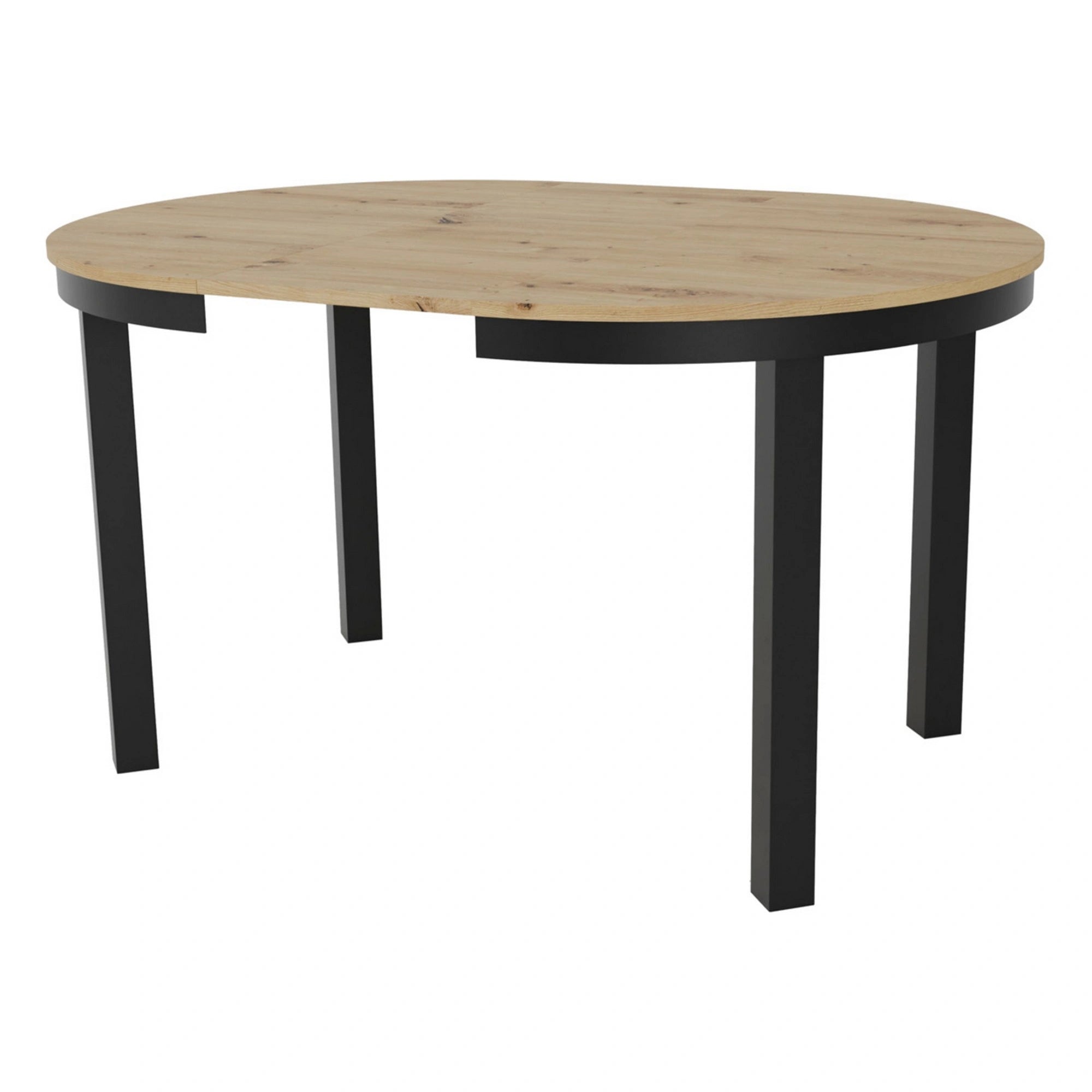 Masa extensibila BERNARDIN, stejar artisan/negru, 100/176x100x76 cm