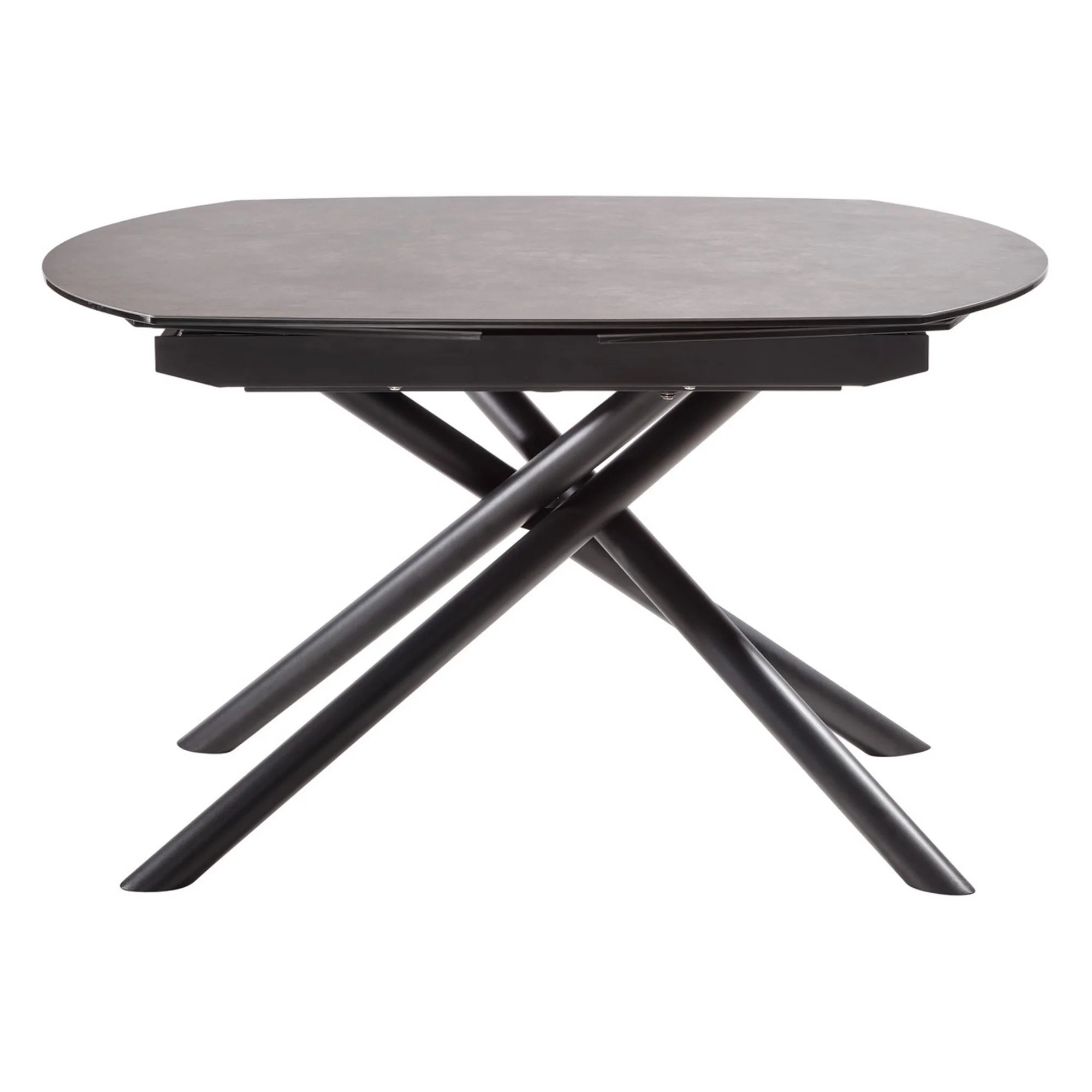 Masa extensibila BINZ, gri antracit/negru, sticla/ceramica/metal, 130/190x100x77 cm