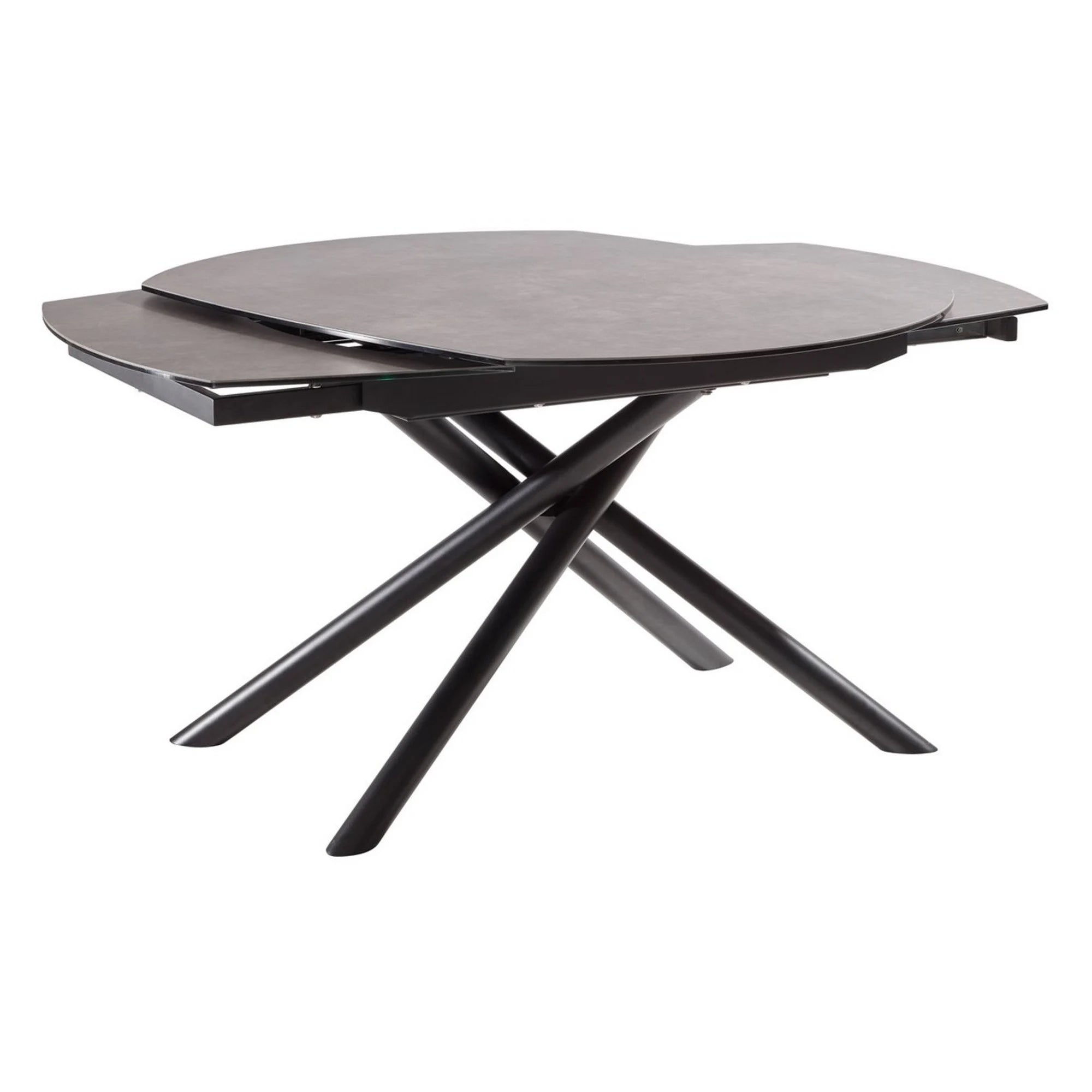 Masa extensibila BINZ, gri antracit/negru, sticla/ceramica/metal, 130/190x100x77 cm