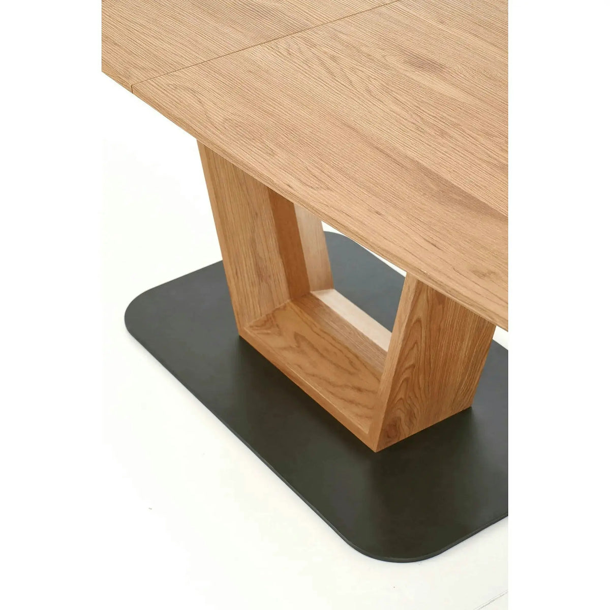 Masa extensibila BLACKY, stejar auriu/negru, 160/220x90x76 cm