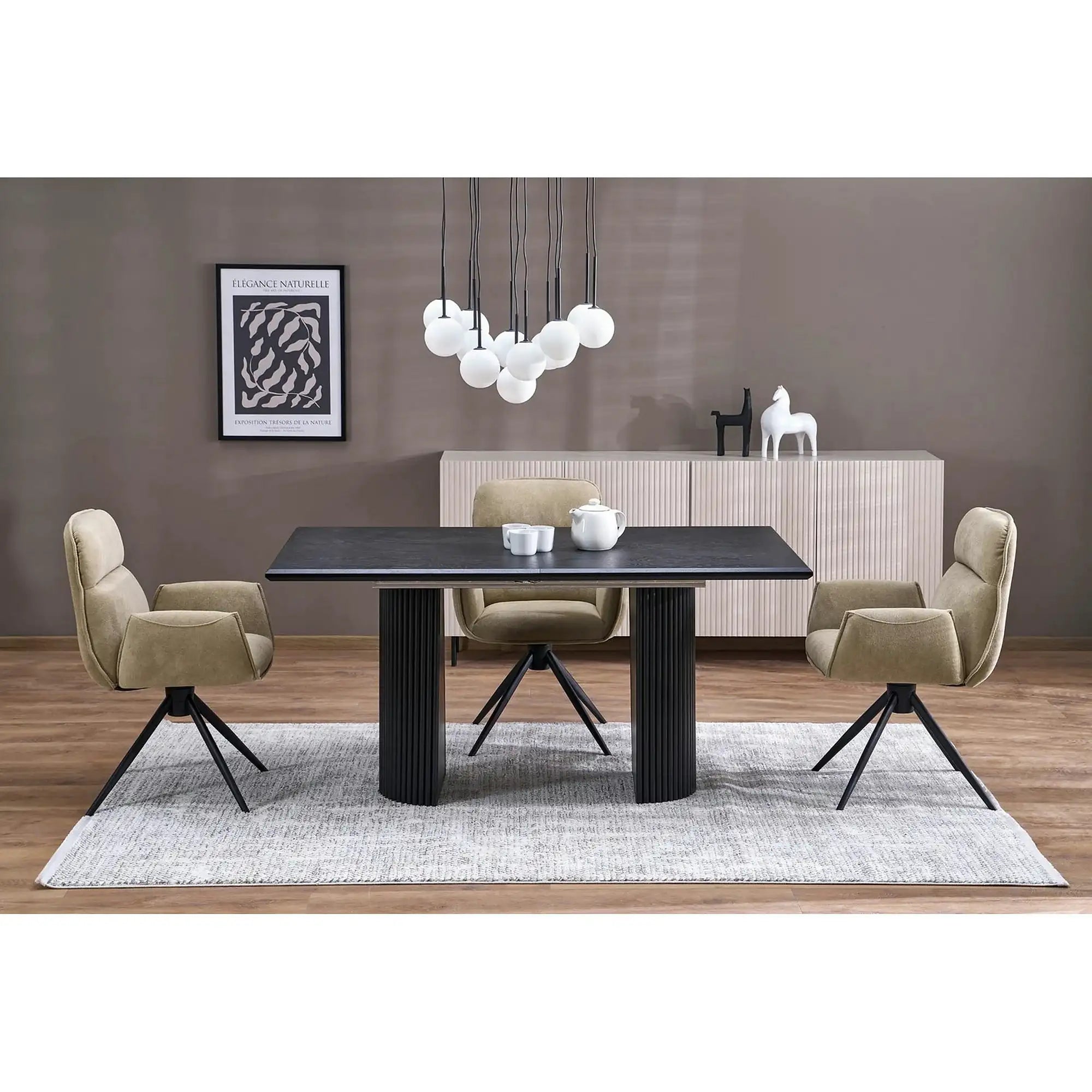 Masa extensibila BOLERO, negru, 160/250x90x78 cm