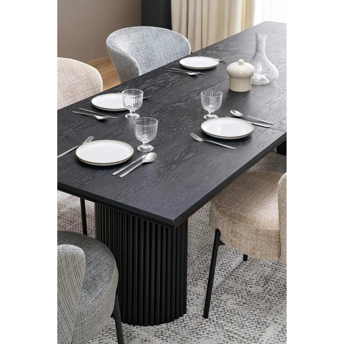 Masa extensibila BOLERO, negru, 160/250x90x78 cm
