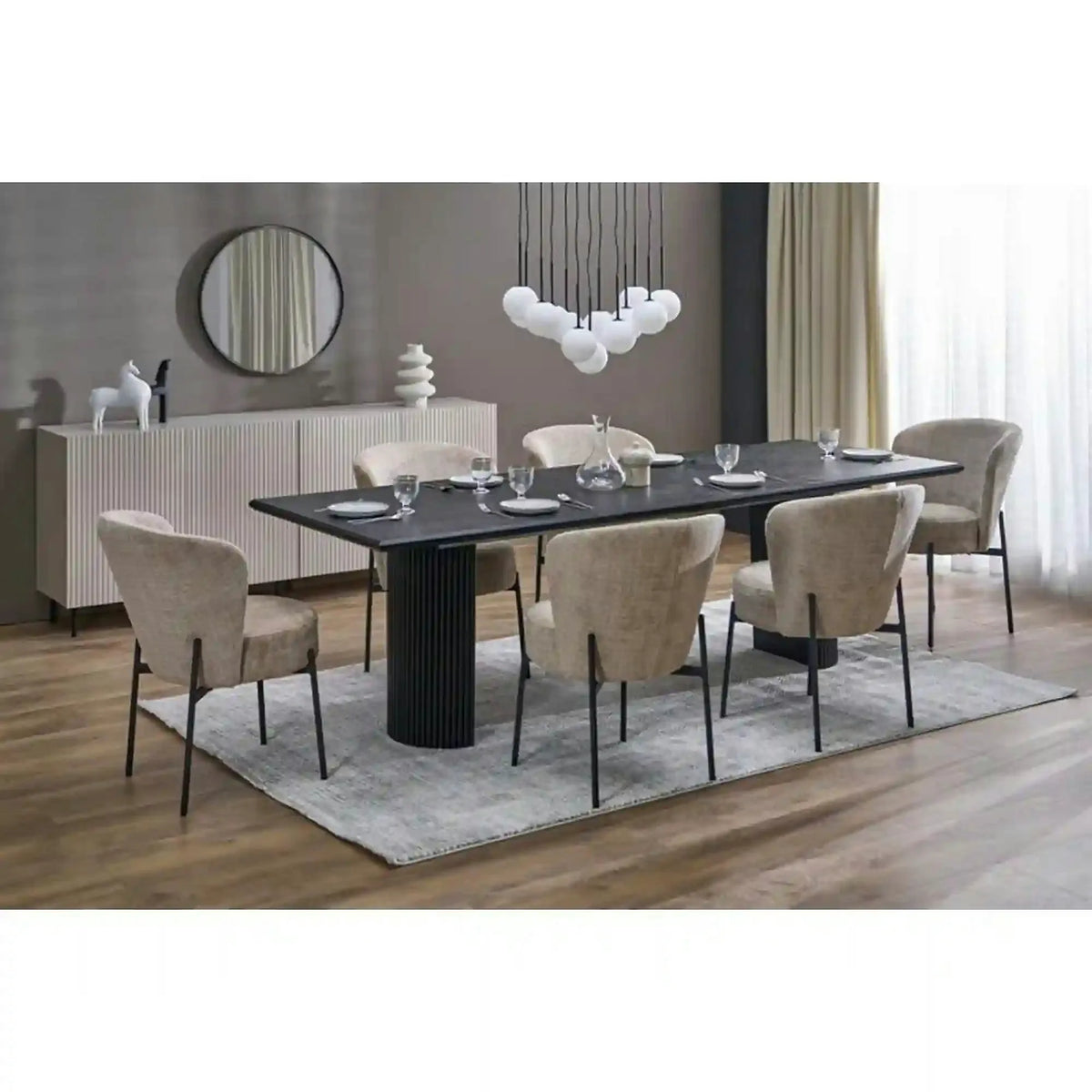 Masa extensibila BOLERO, negru, 160/250x90x78 cm
