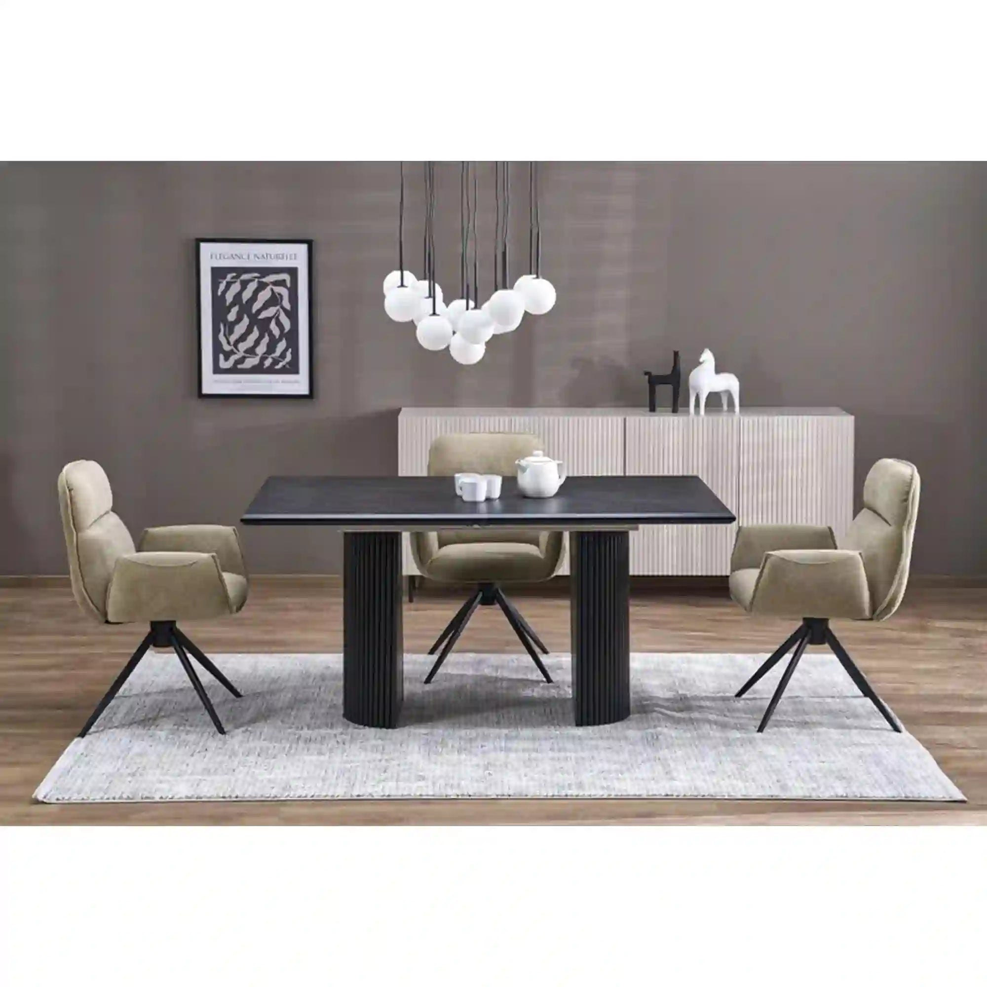 Masa extensibila BOLERO, negru, 160/250x90x78 cm