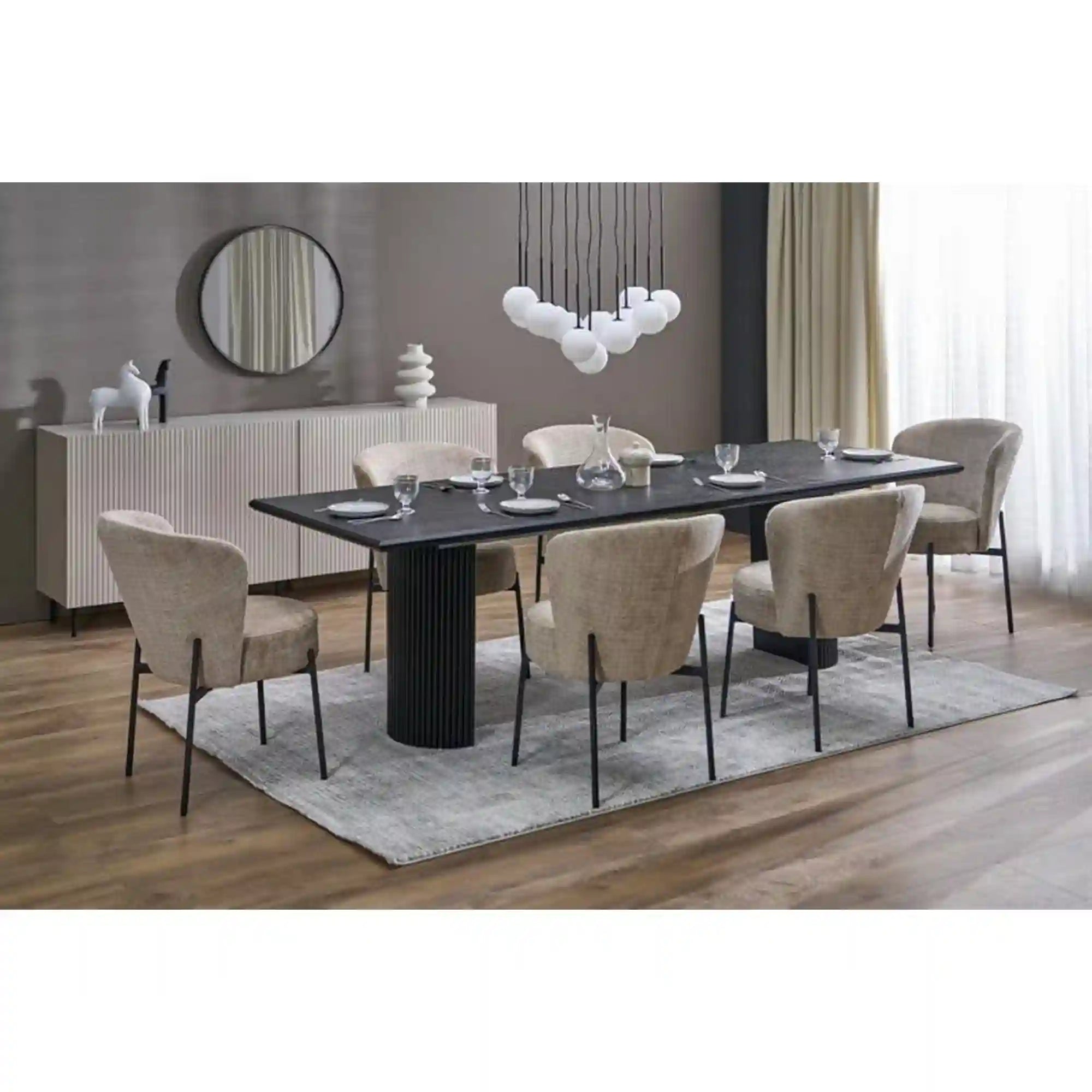 Masa extensibila BOLERO, negru, 160/250x90x78 cm