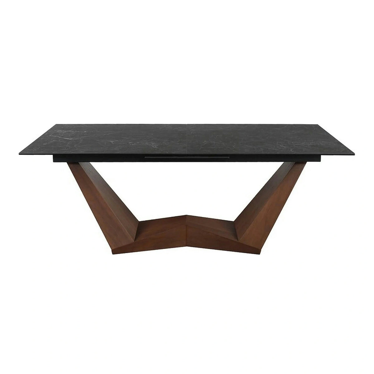 Masa extensibila BONUCCI, negru cu efect de marmura/maro, 200/250x98x76 cm