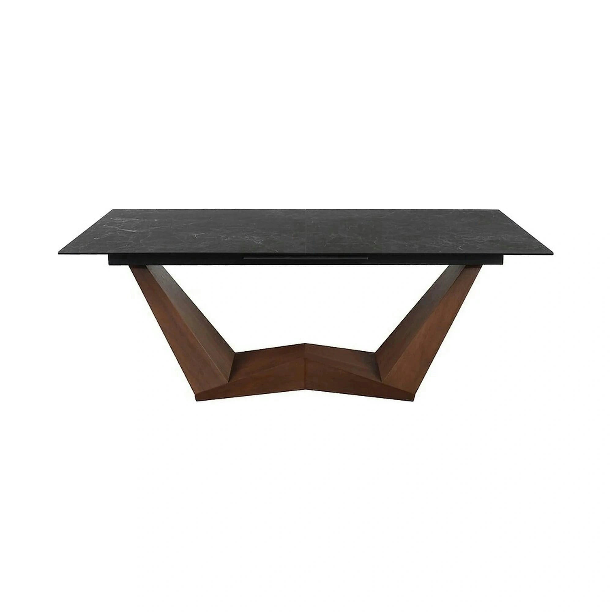 Masa extensibila BONUCCI, negru cu efect de marmura/maro, 200/250x98x76 cm