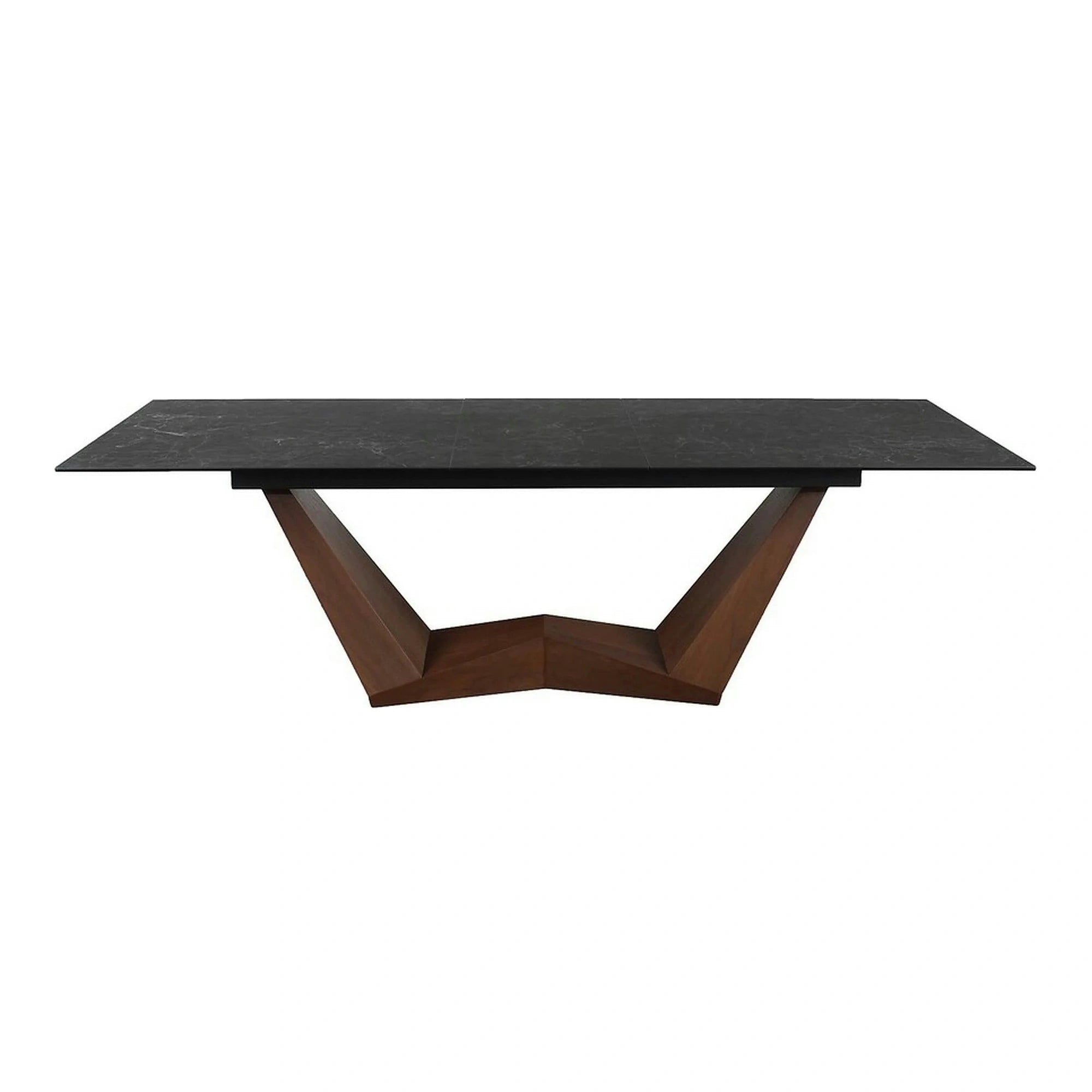 Masa extensibila BONUCCI, negru cu efect de marmura/maro, 200/250x98x76 cm