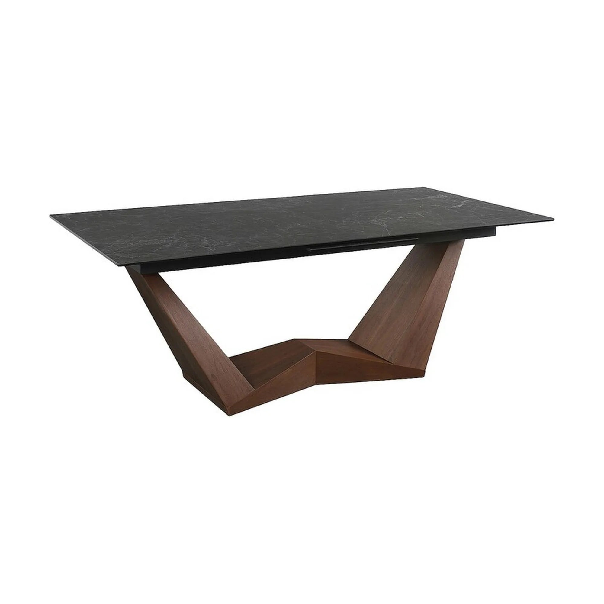 Masa extensibila BONUCCI, negru cu efect de marmura/maro, 200/250x98x76 cm