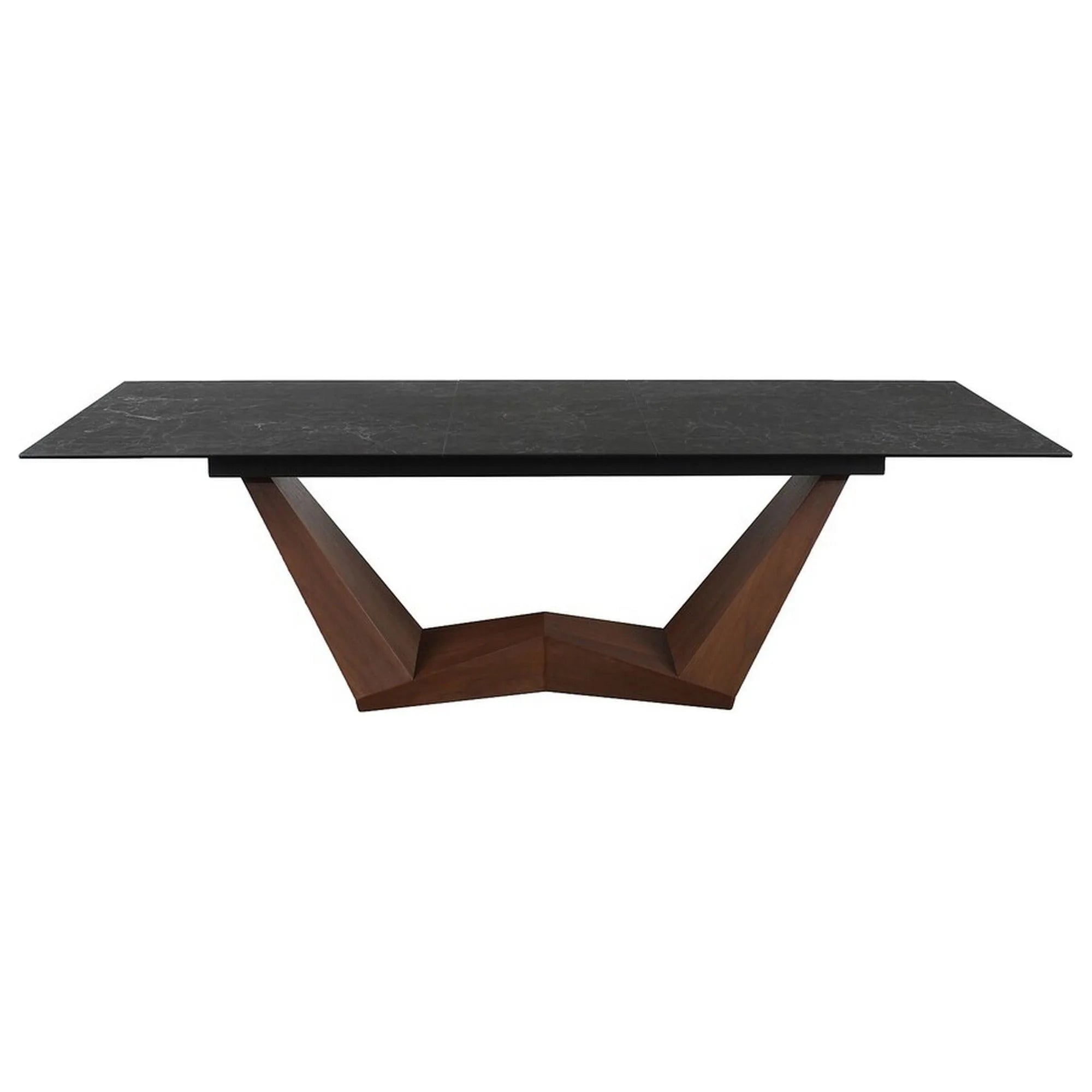 Masa extensibila BONUCCI, negru cu efect de marmura/maro, 200/250x98x76 cm