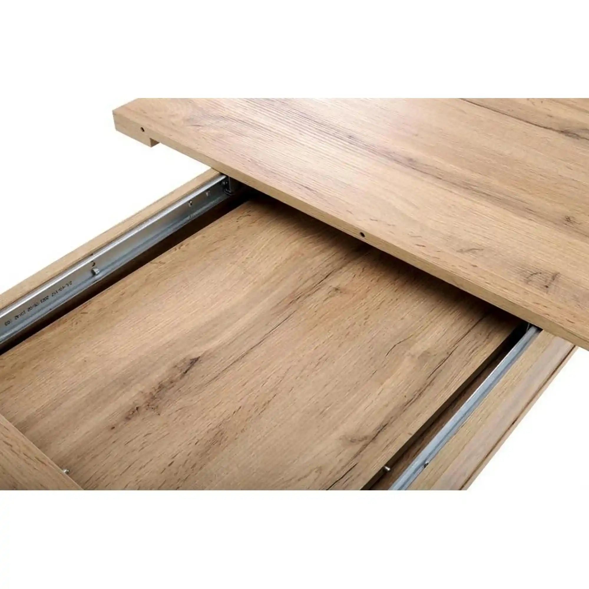 Masa extensibila BRANDON, stejar wotan/negru, PAL laminat, 160/200x90x77 cm