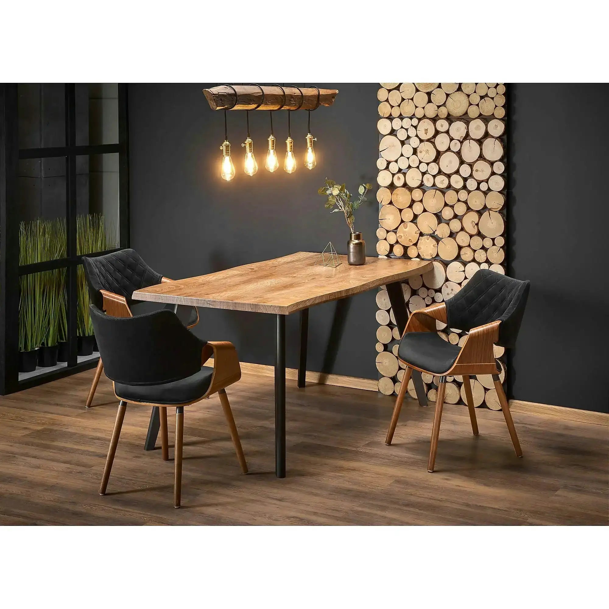 Masa extensibila bucatarie DICKSON, stejar natural, 120-180x80x75 cm
