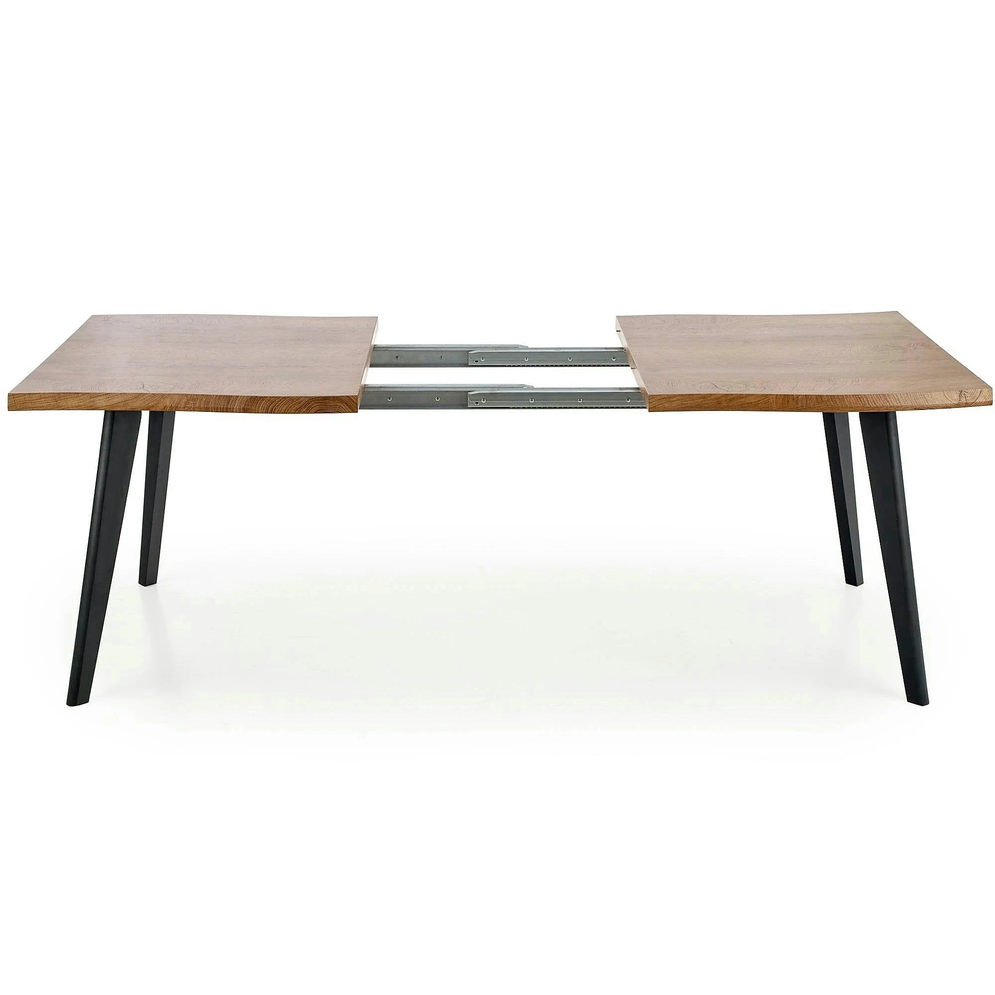 Masa extensibila bucatarie DICKSON, stejar natural/negru, 150/210x90x75 cm