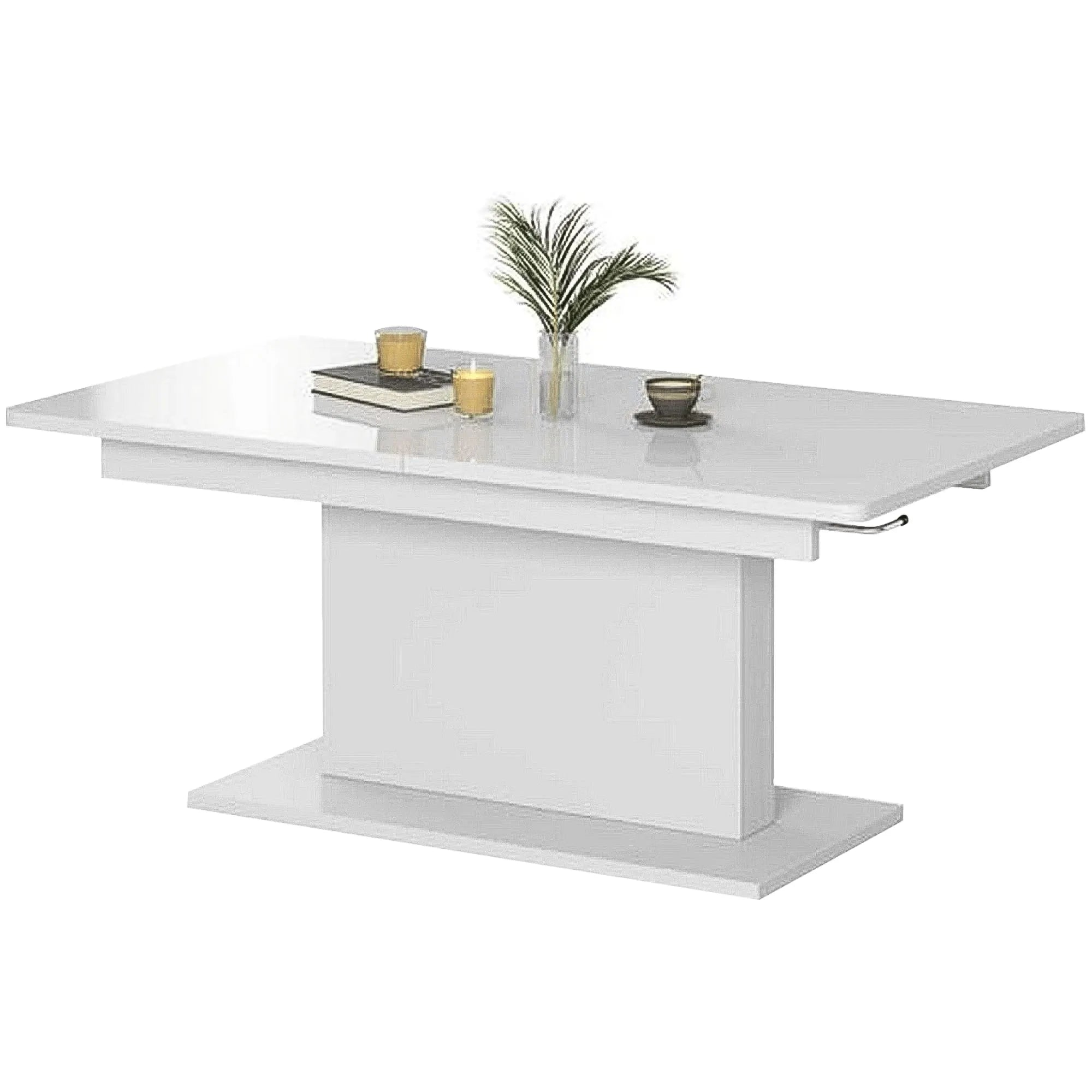 Masa extensibila BUSETTI, alb mat, PAL, 126/167x70x56/74 cm