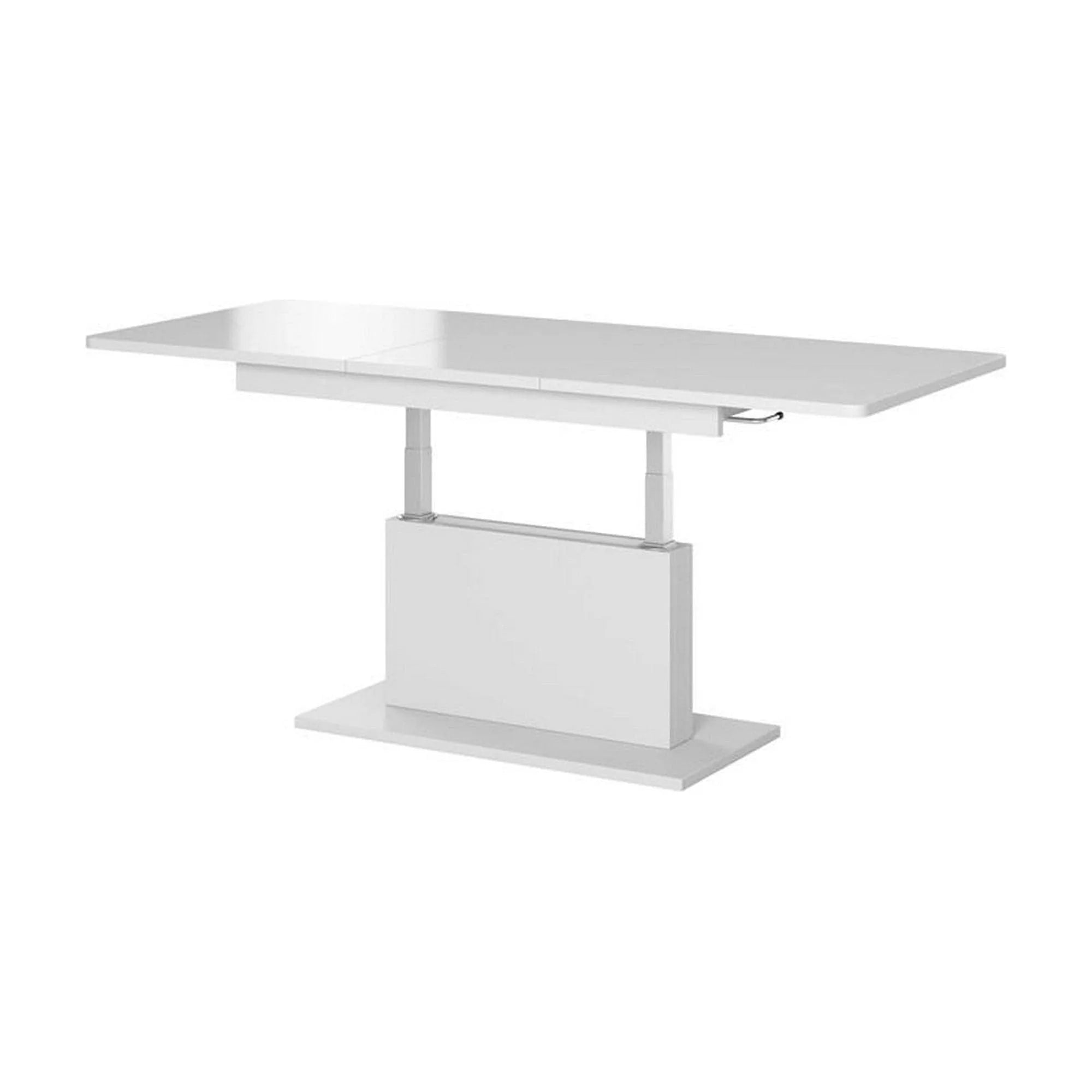 Masa extensibila BUSETTI, alb mat, PAL, 126/167x70x56/74 cm