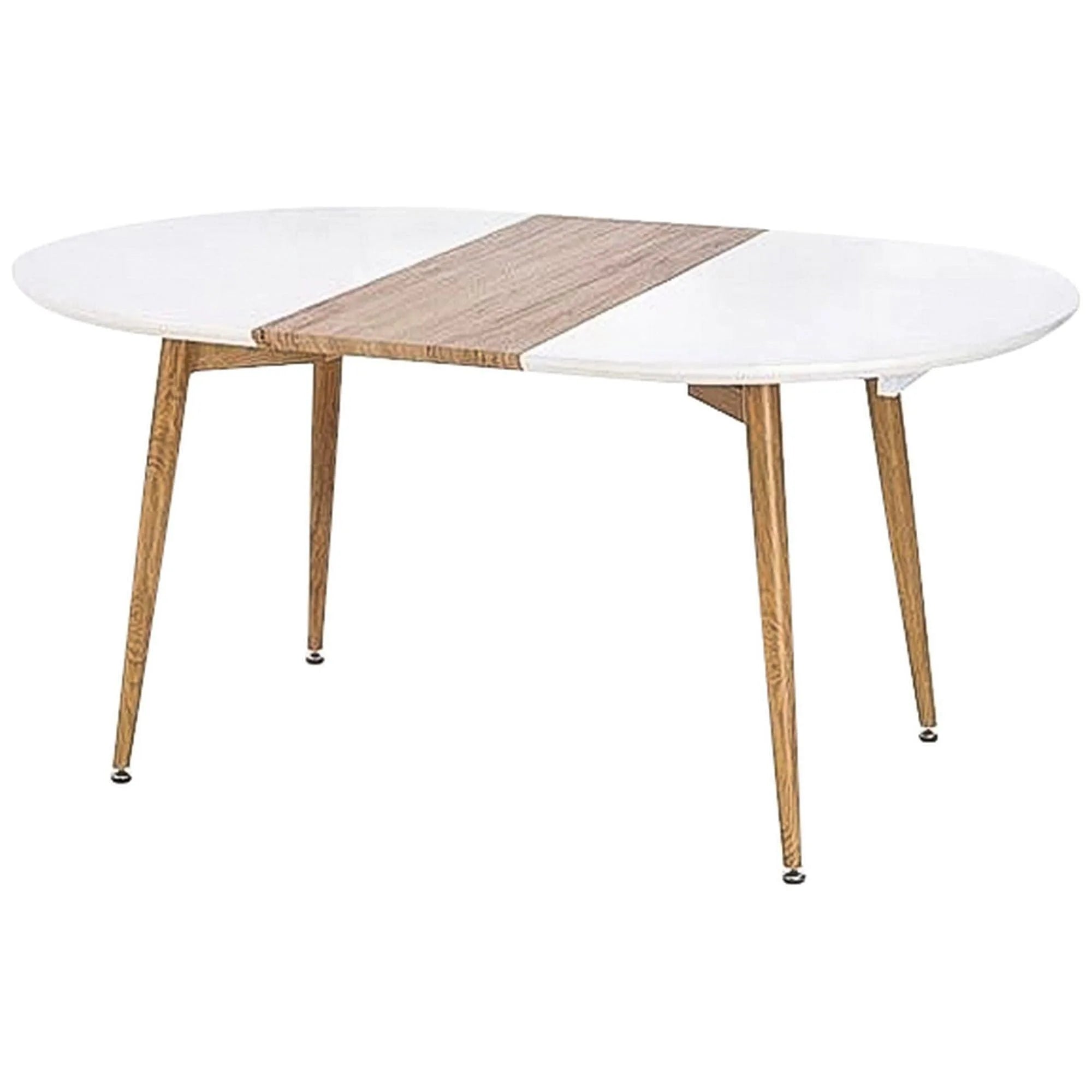 Masa extensibila CALIBER, alb/stejar, 160/200x90x76 cm