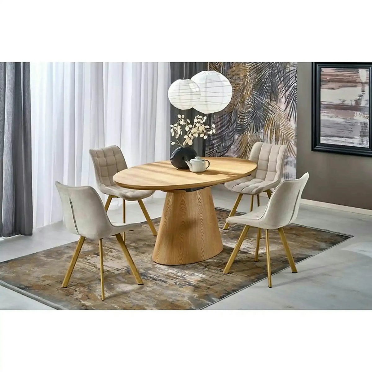 Masa extensibila CALYPSO, stejar natural, 160/200x100x77 cm