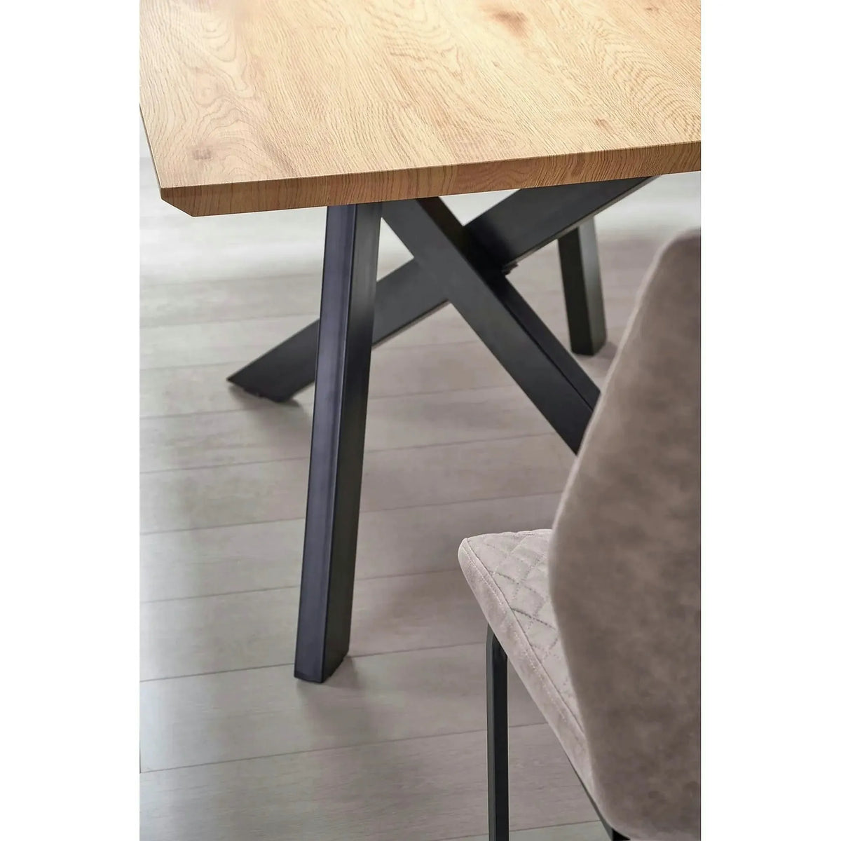 Masa extensibila Capital, stejar auriu/negru, 160/200x90x76 cm