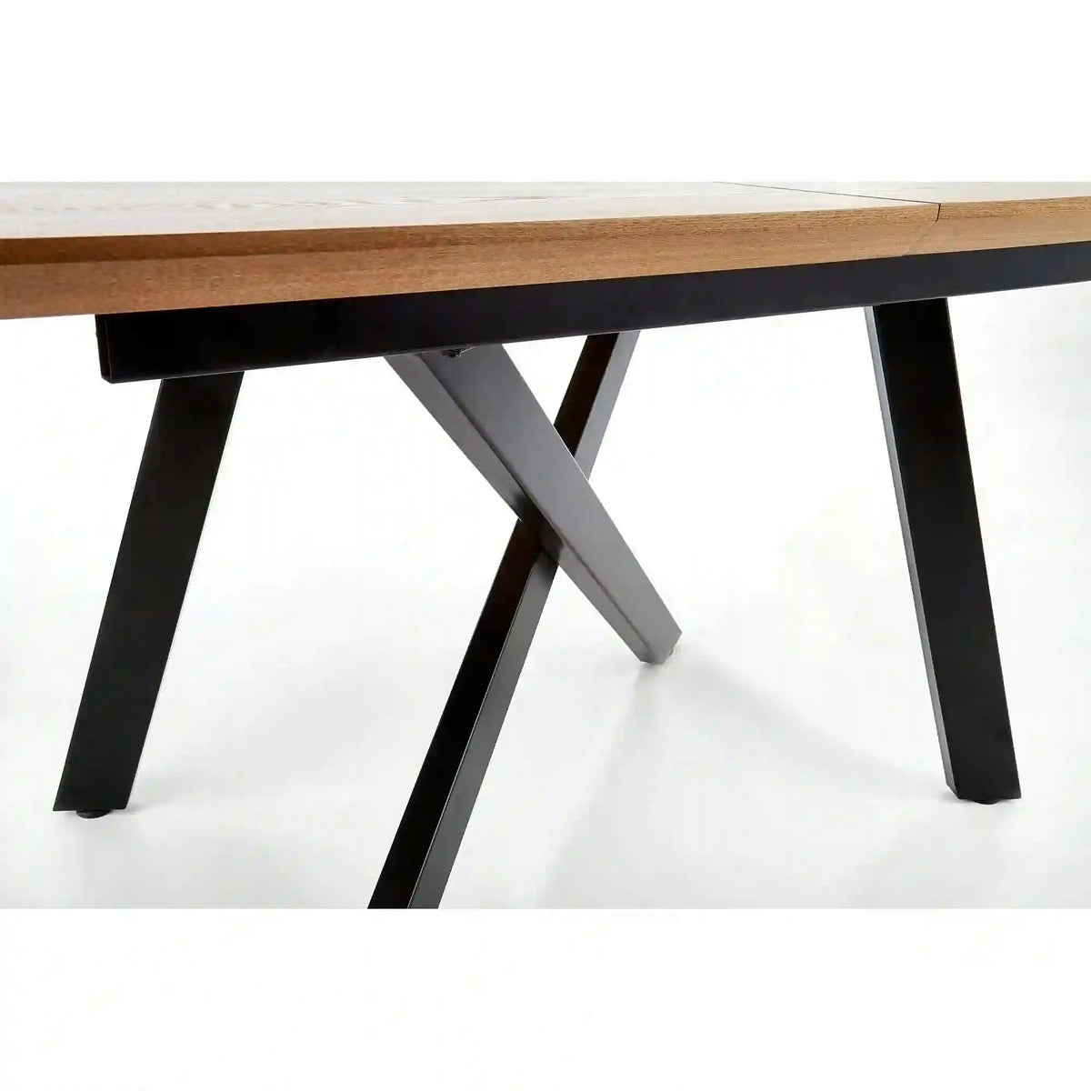 Masa extensibila Capital, stejar auriu/negru, 160/200x90x76 cm