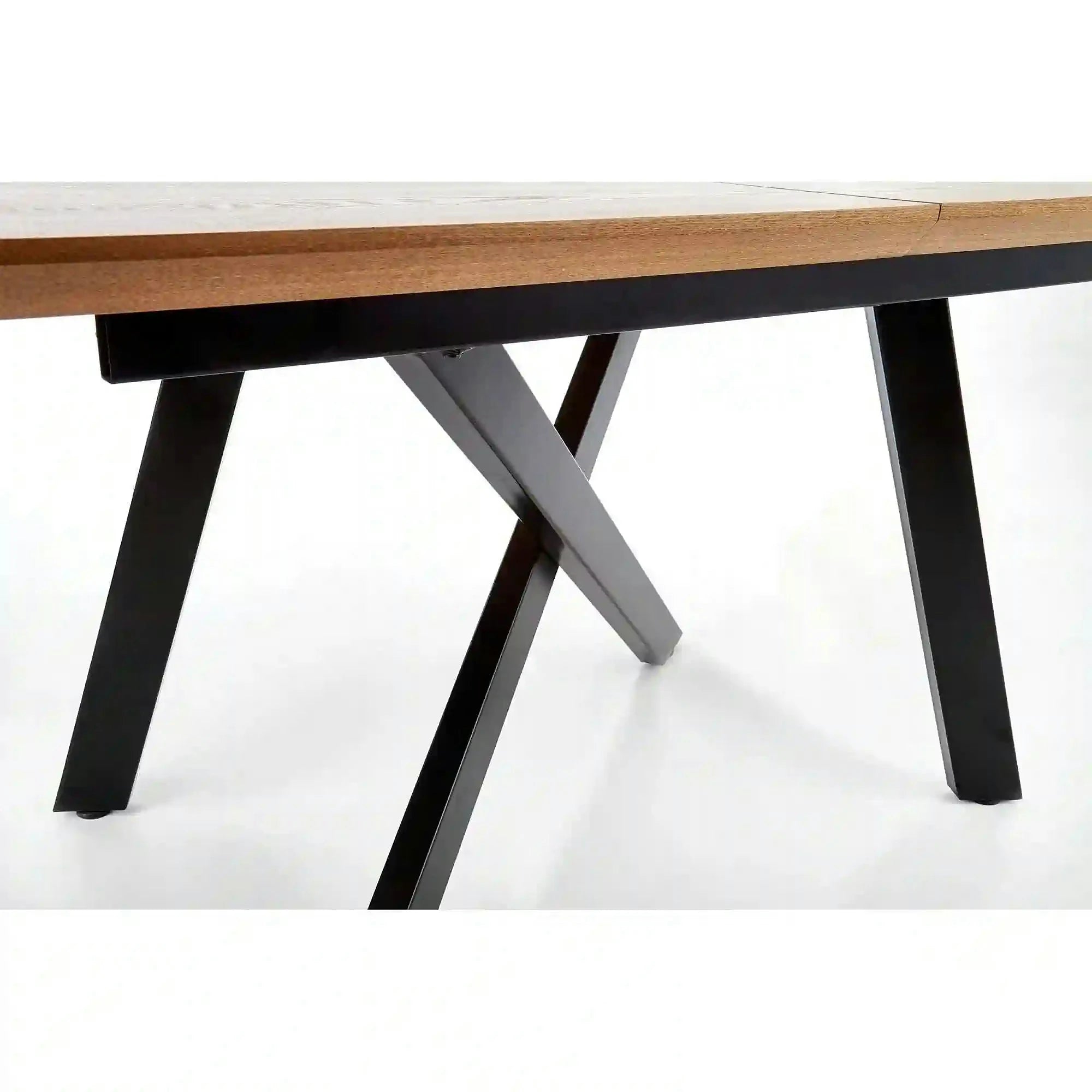 Masa extensibila Capital, stejar auriu/negru, 160/200x90x76 cm