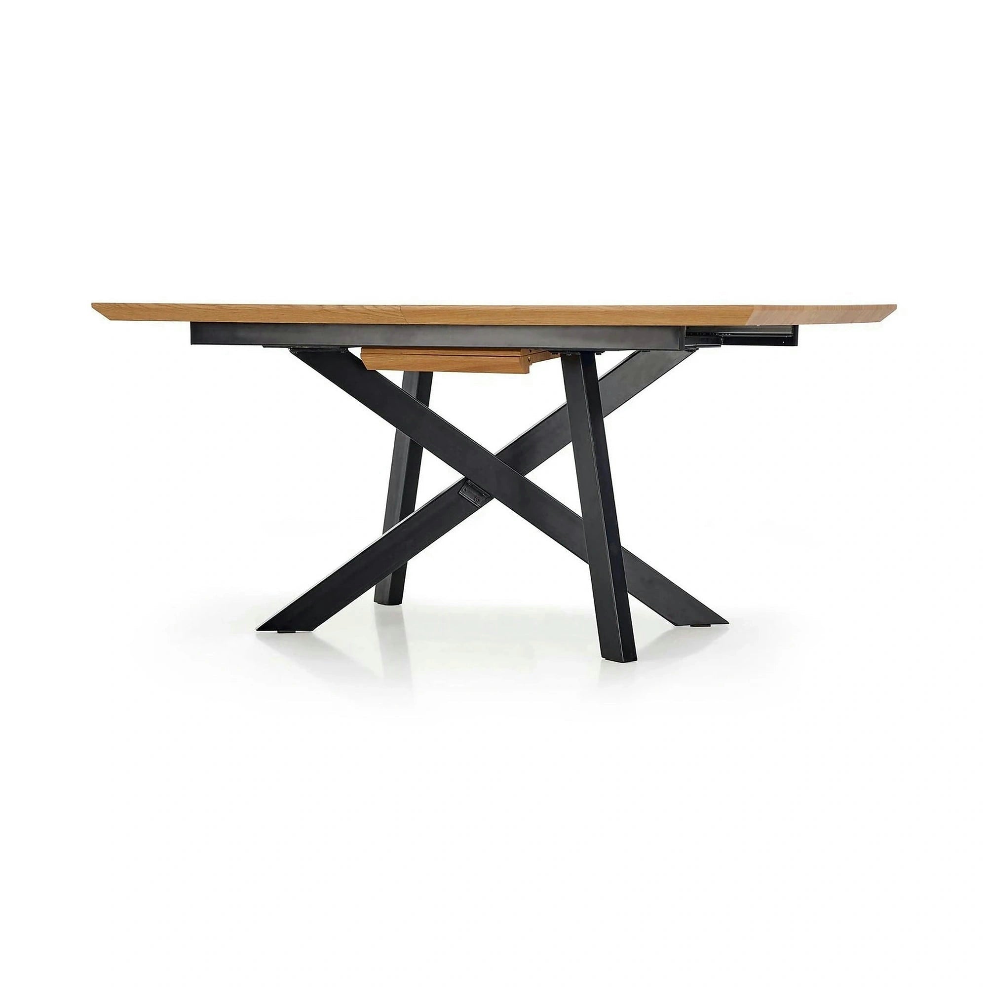 Masa extensibila CAPITAL, stejar auriu/negru, 180/240x90x76 cm
