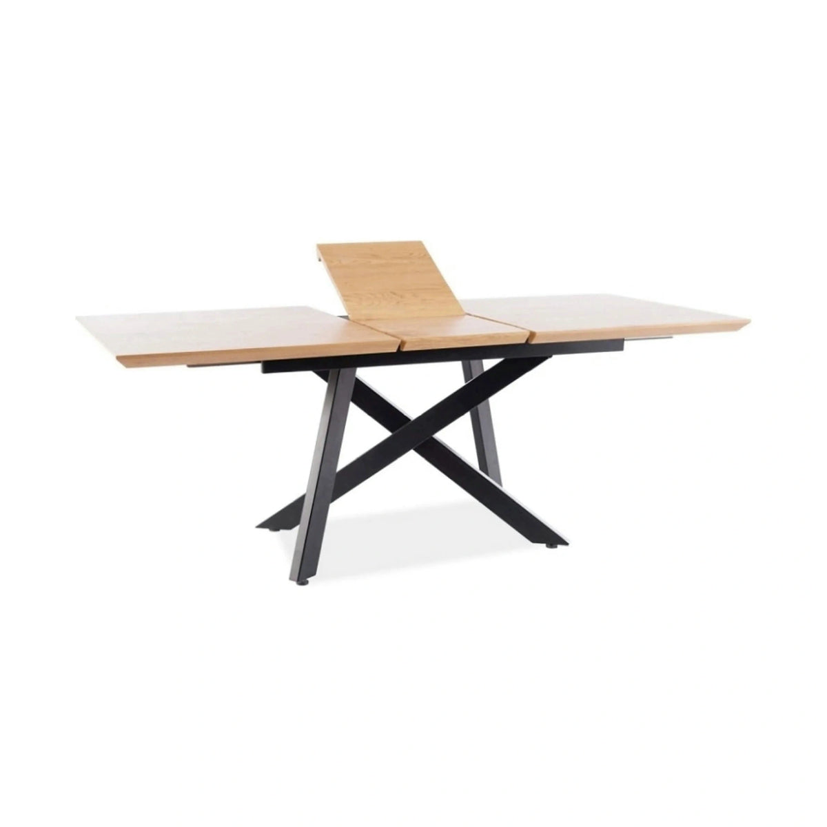 Masa extensibila CAPITOL, stejar/negru, PAL laminat/metal, 160/200x90x76 cm