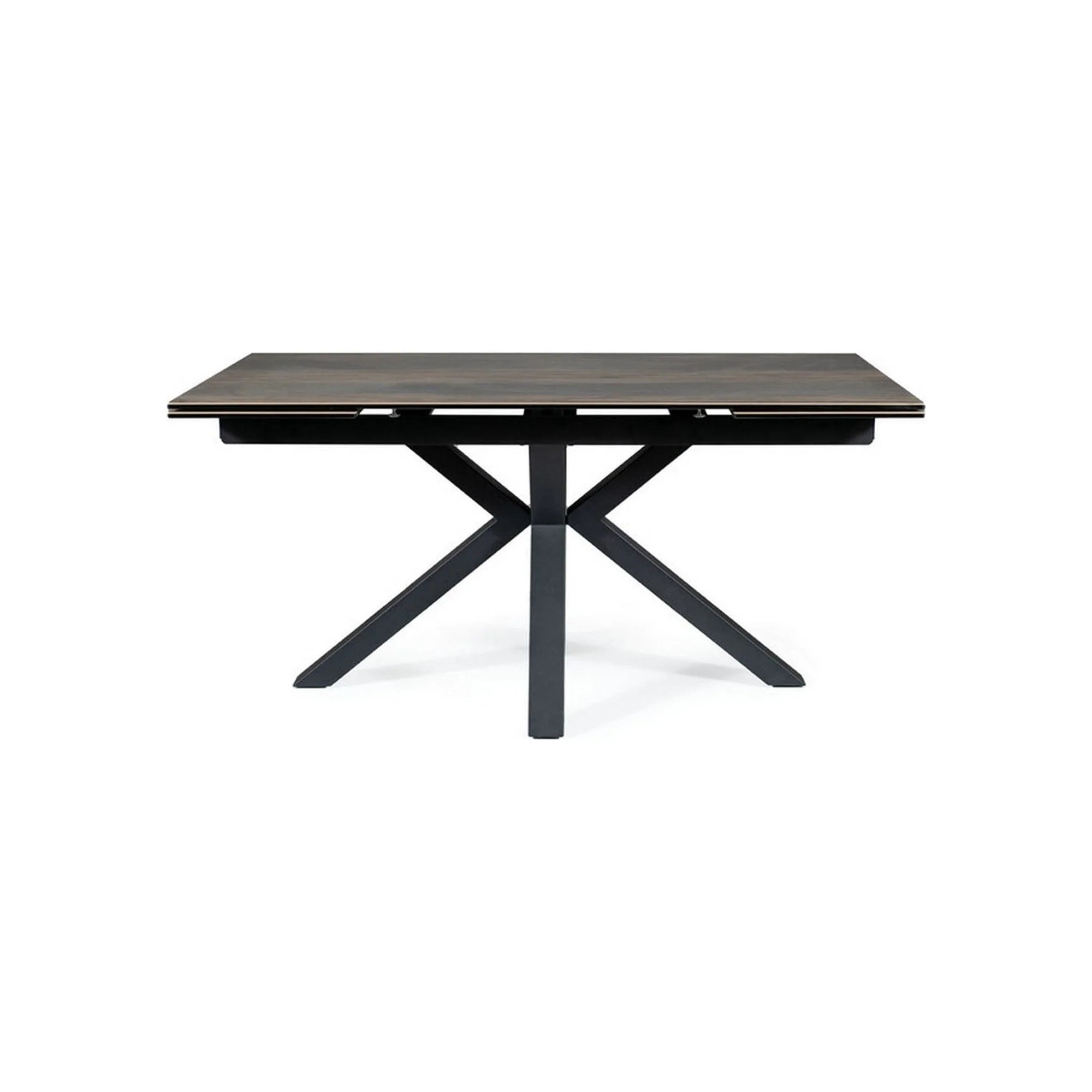 Masa extensibila COLUMBUS CERAMIC, maro/negru mat, sticla securizata/ceramica, 160/240x90x76 cm