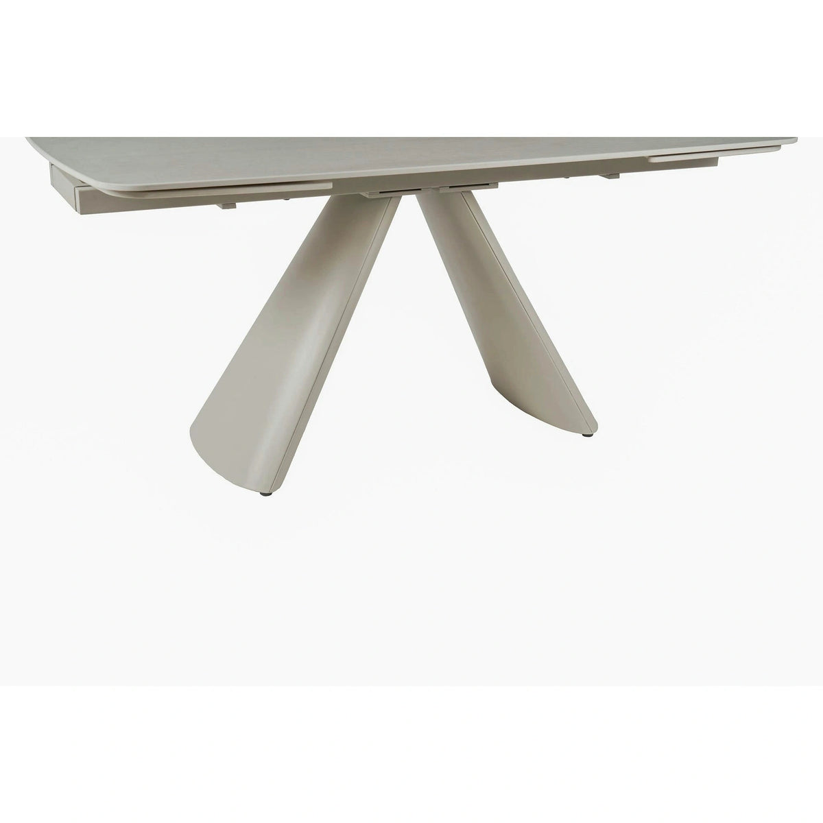 Masa extensibila CORVUS, bej cu efect de piatra travertin, ceramica/metal, 165/240x90x76 cm