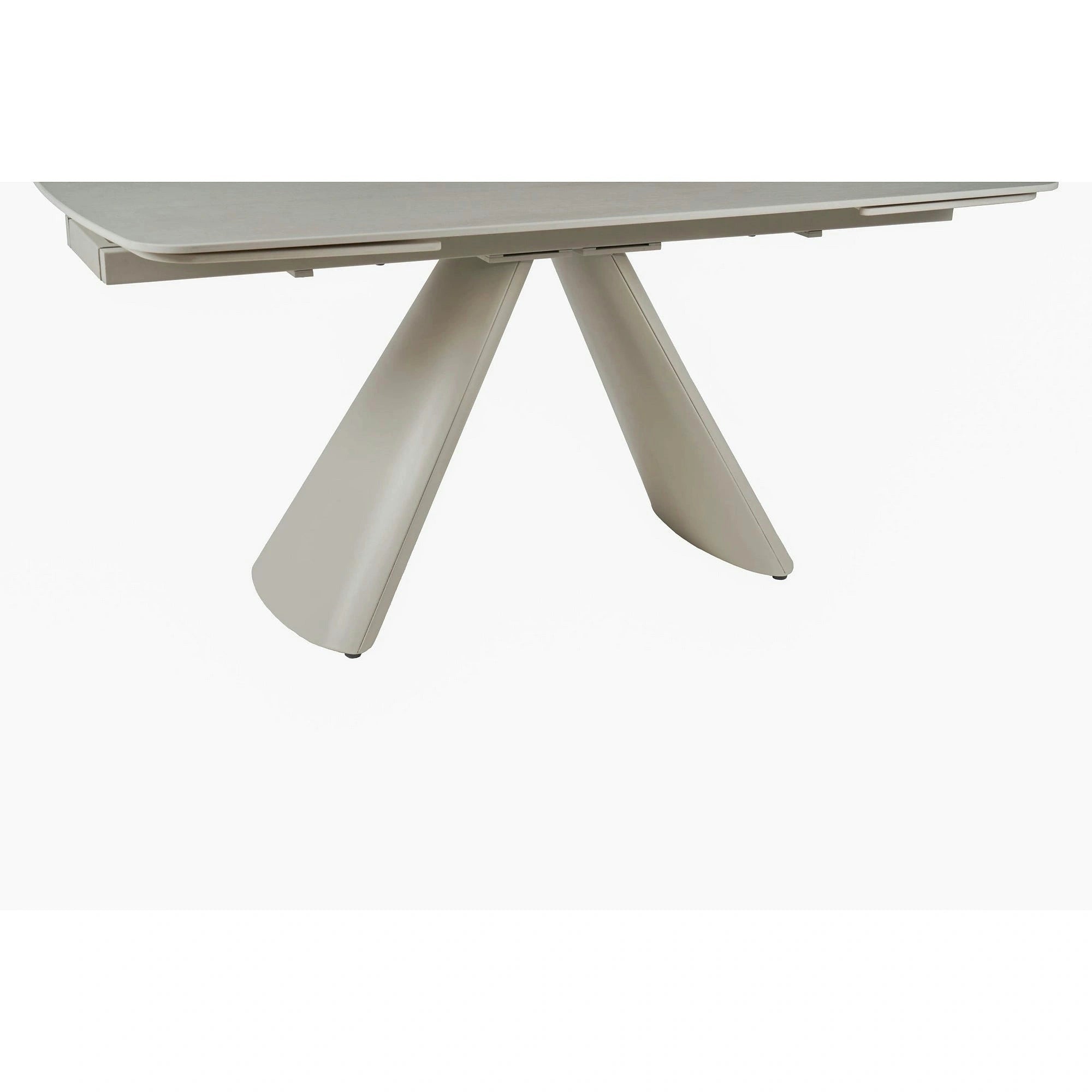 Masa extensibila CORVUS, bej cu efect de piatra travertin, ceramica/metal, 165/240x90x76 cm