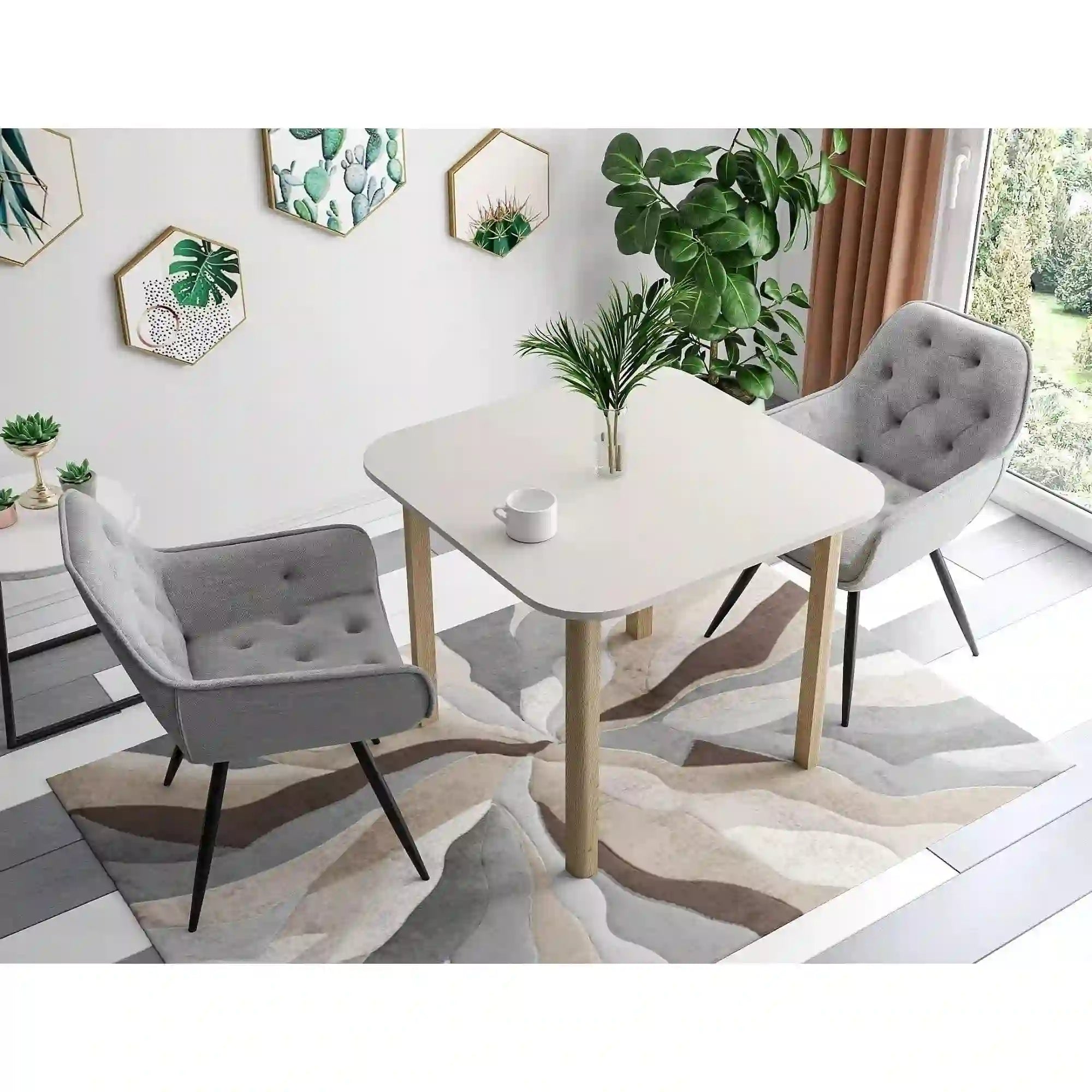 Masa extensibila DANTE II, casmir/stejar, PAL laminat, 90/130x90x75 cm