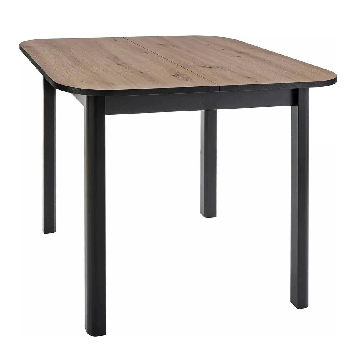 Masa extensibila DANTE II, stejar artisan/negru, PAL laminat, 90/130x90x75 cm