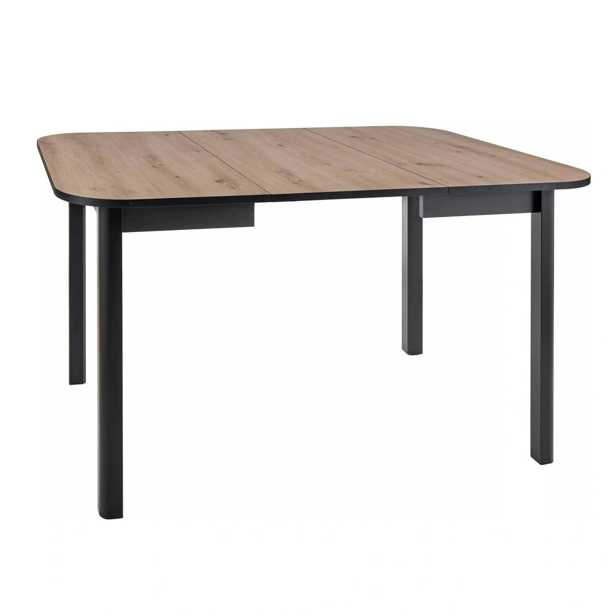 Masa extensibila DANTE II, stejar artisan/negru, PAL laminat, 90/130x90x75 cm
