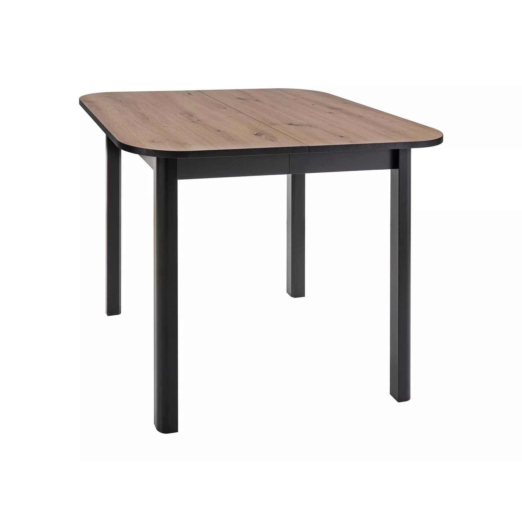 Masa extensibila DANTE II, stejar artisan/negru, PAL laminat, 90/130x90x75 cm