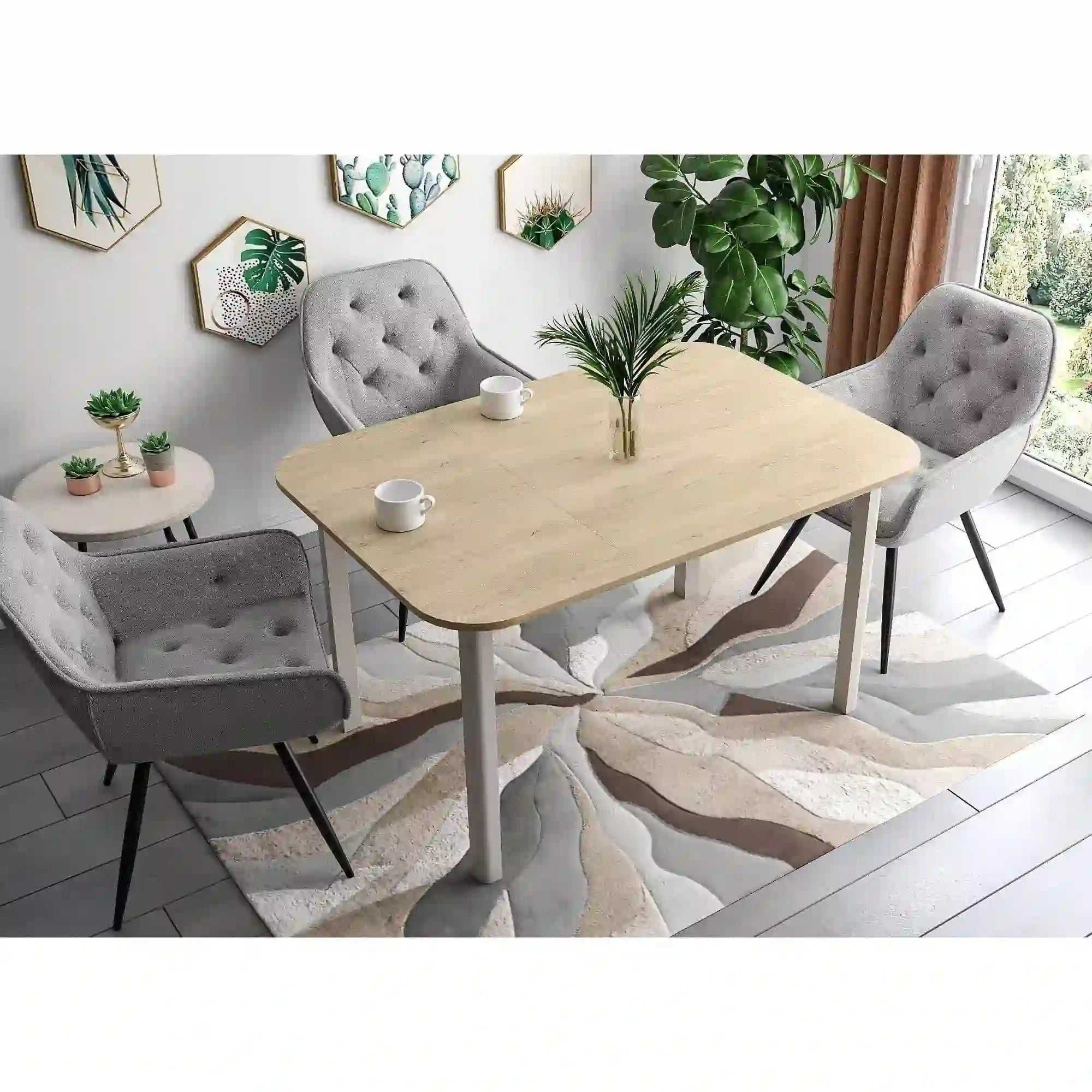 Masa extensibila DANTE II, stejar/casmir, PAL laminat, 90/130x90x75 cm