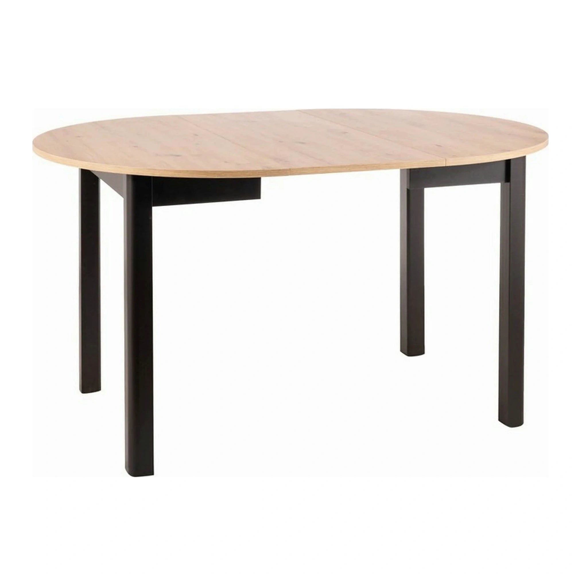 Masa extensibila DANTE, stejar artisan/negru mat, PAL laminat, 102/142x102x75 cm
